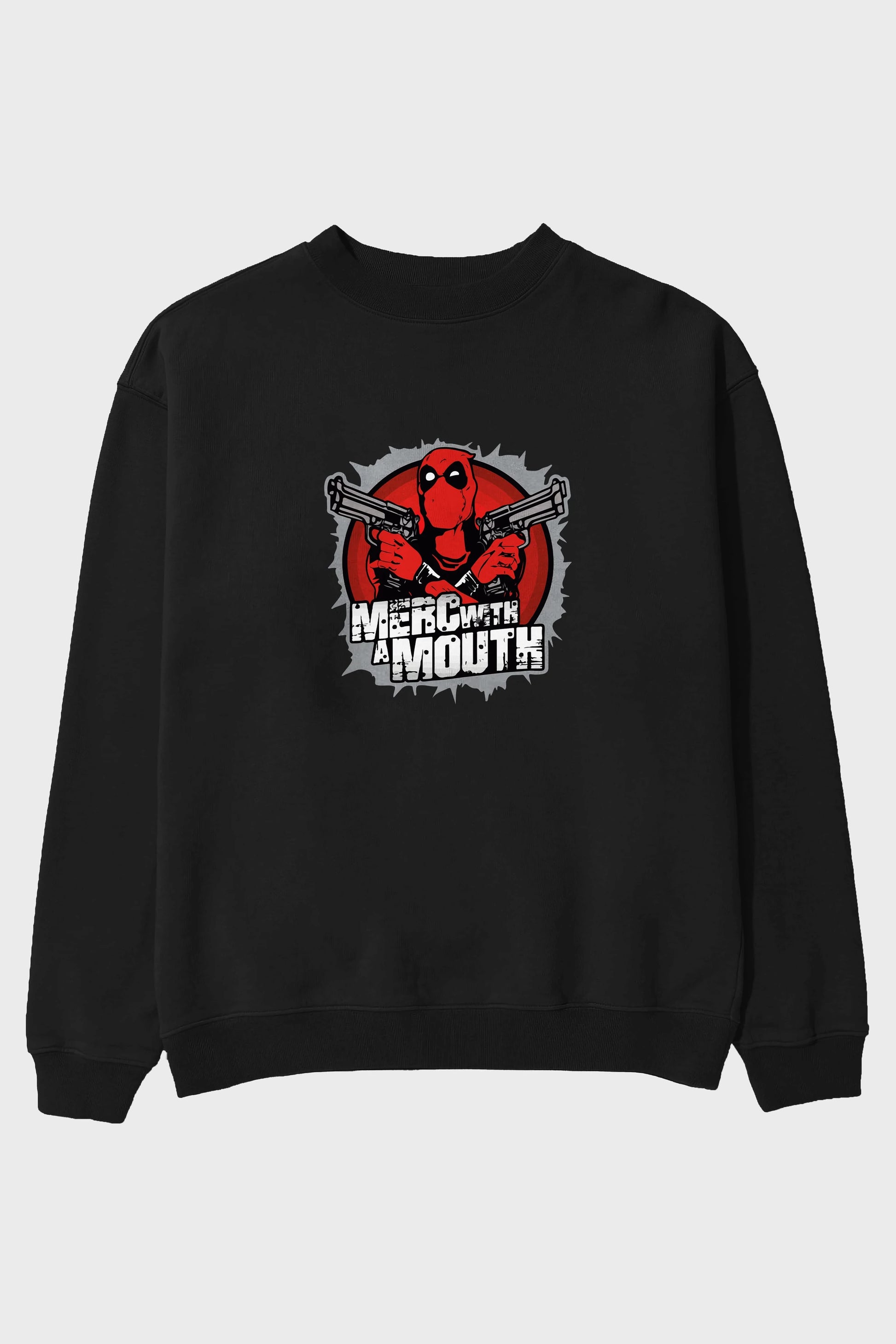 Deadpool (13) Ön Baskılı Oversize Sweatshirt Erkek Kadın Unisex
