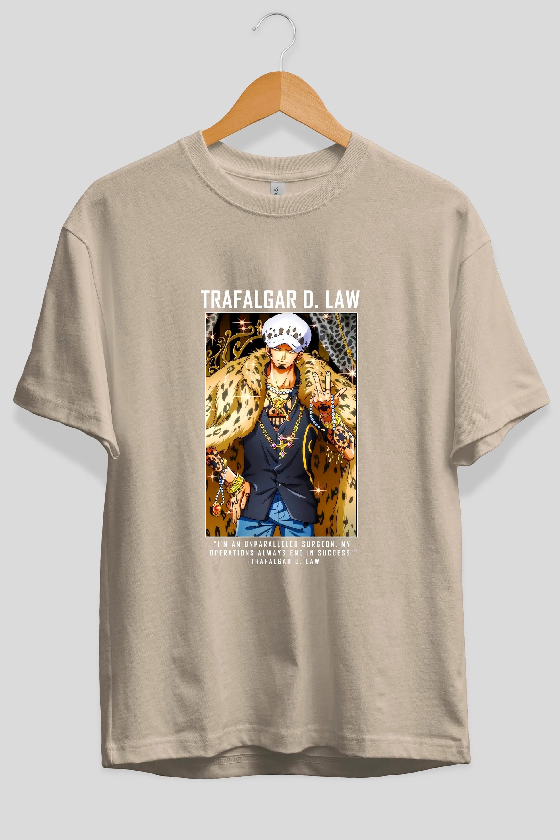 Trafalgar D. Water Law 2 Anime Ön Baskılı Oversize t-shirt Erkek Kadın Unisex