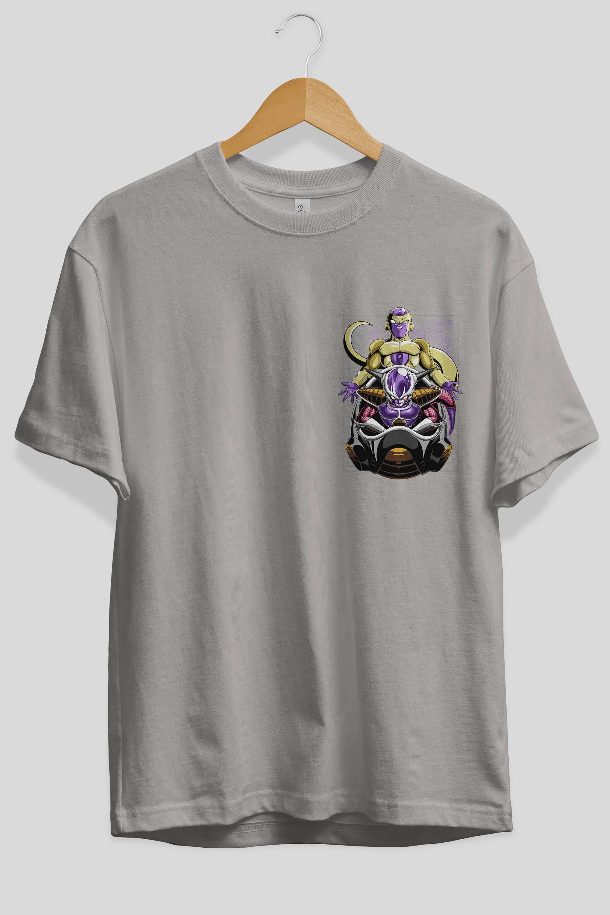 DragonBall Freezer Ön Sol Baskılı Oversize t-shirt Erkek Kadın Unisex %100 Pamuk Bisiklet Yaka tişort