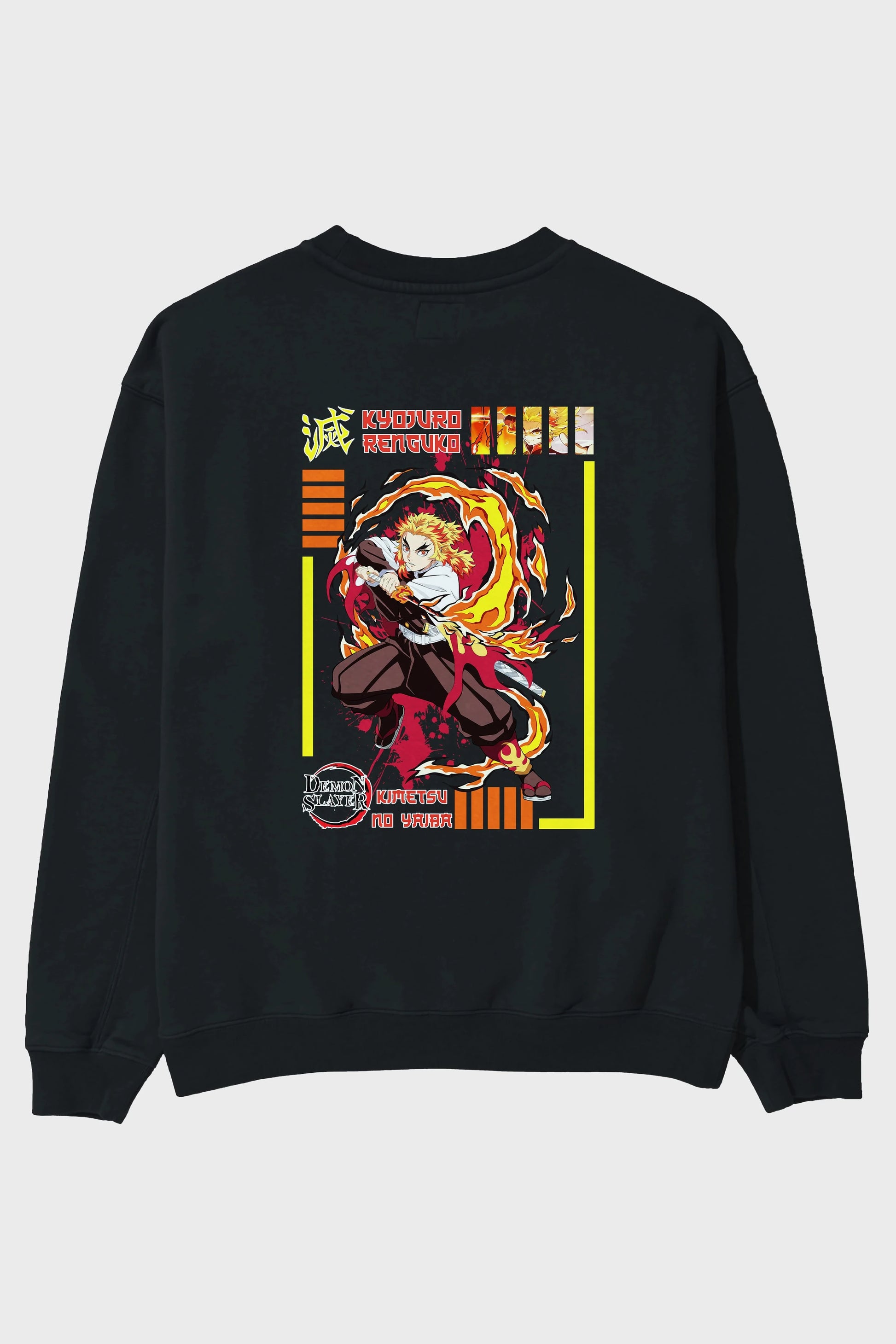 KYOJURO RENGOKU Anime Arka Baskılı Oversize Sweatshirt Erkek Kadın Unisex