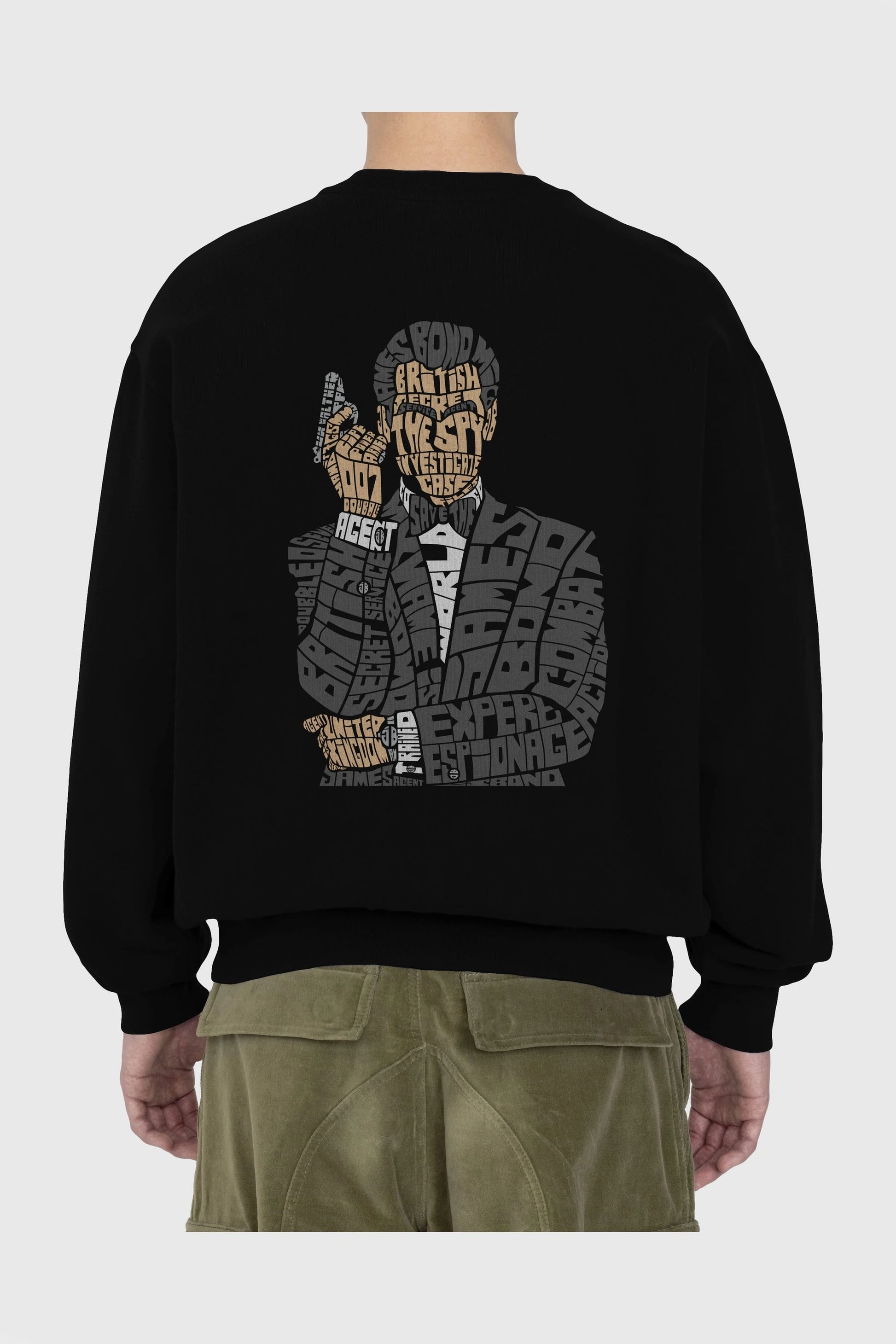 James Bond Arka Baskılı Oversize Sweatshirt Erkek Kadın Unisex