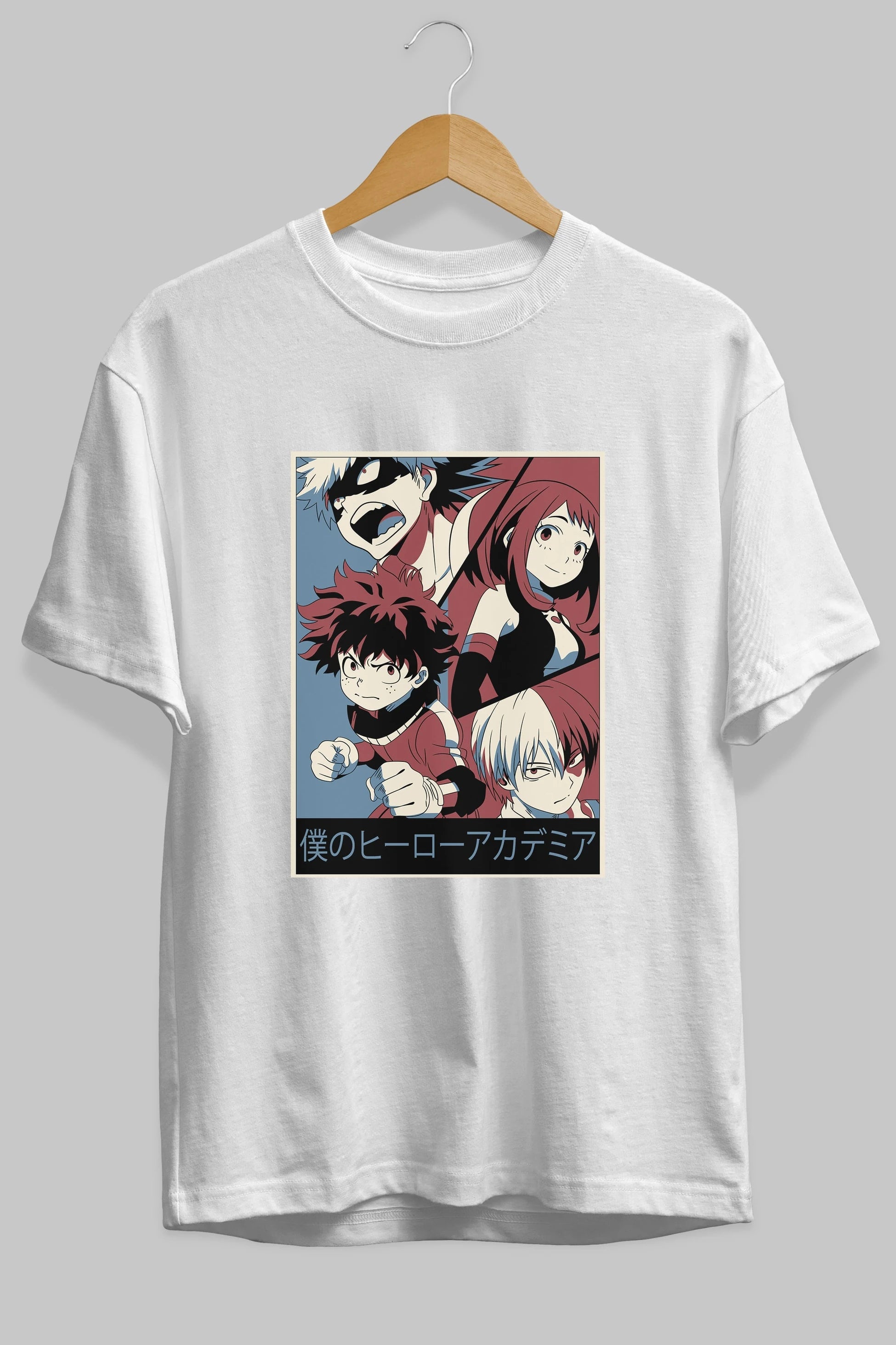 BokuNoHero Anime Ön Baskılı Oversize t-shirt %100 pamuk Erkek Kadın Unisex