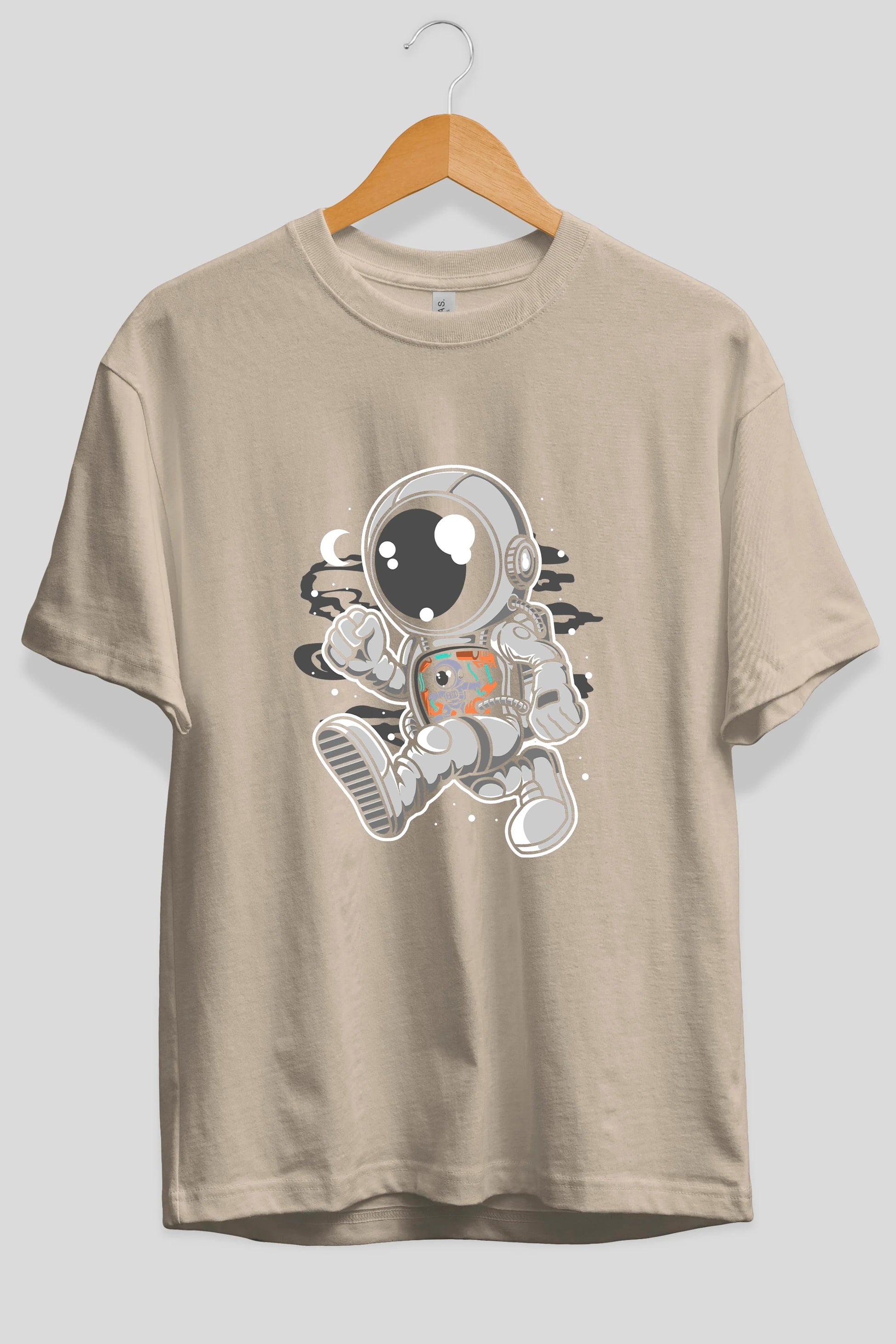 Astronaut Robotic Machine Ön Baskılı Oversize t-shirt Erkek Kadın Unisex