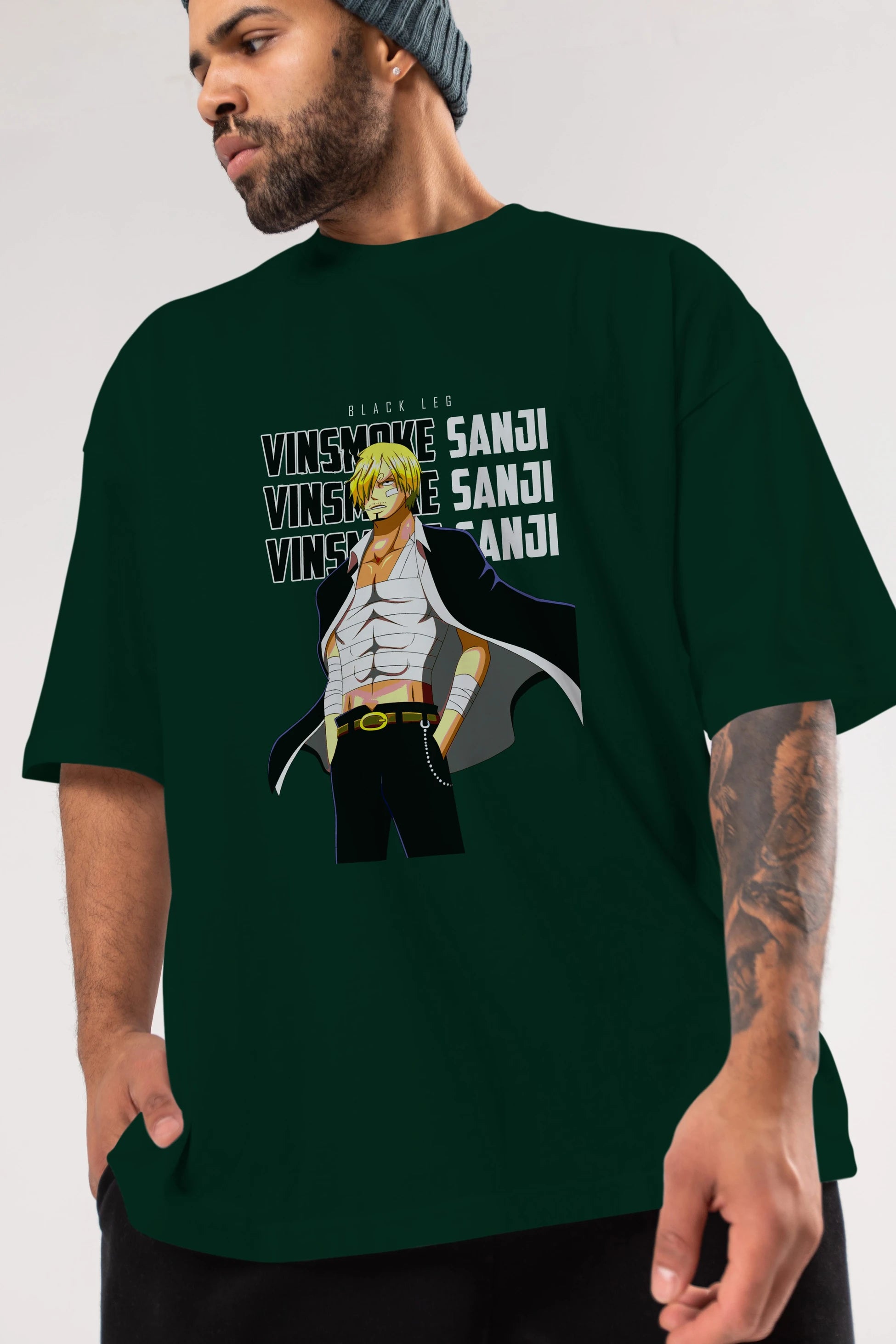 Sanji Anime Ön Baskılı Oversize t-shirt Erkek Kadın Unisex