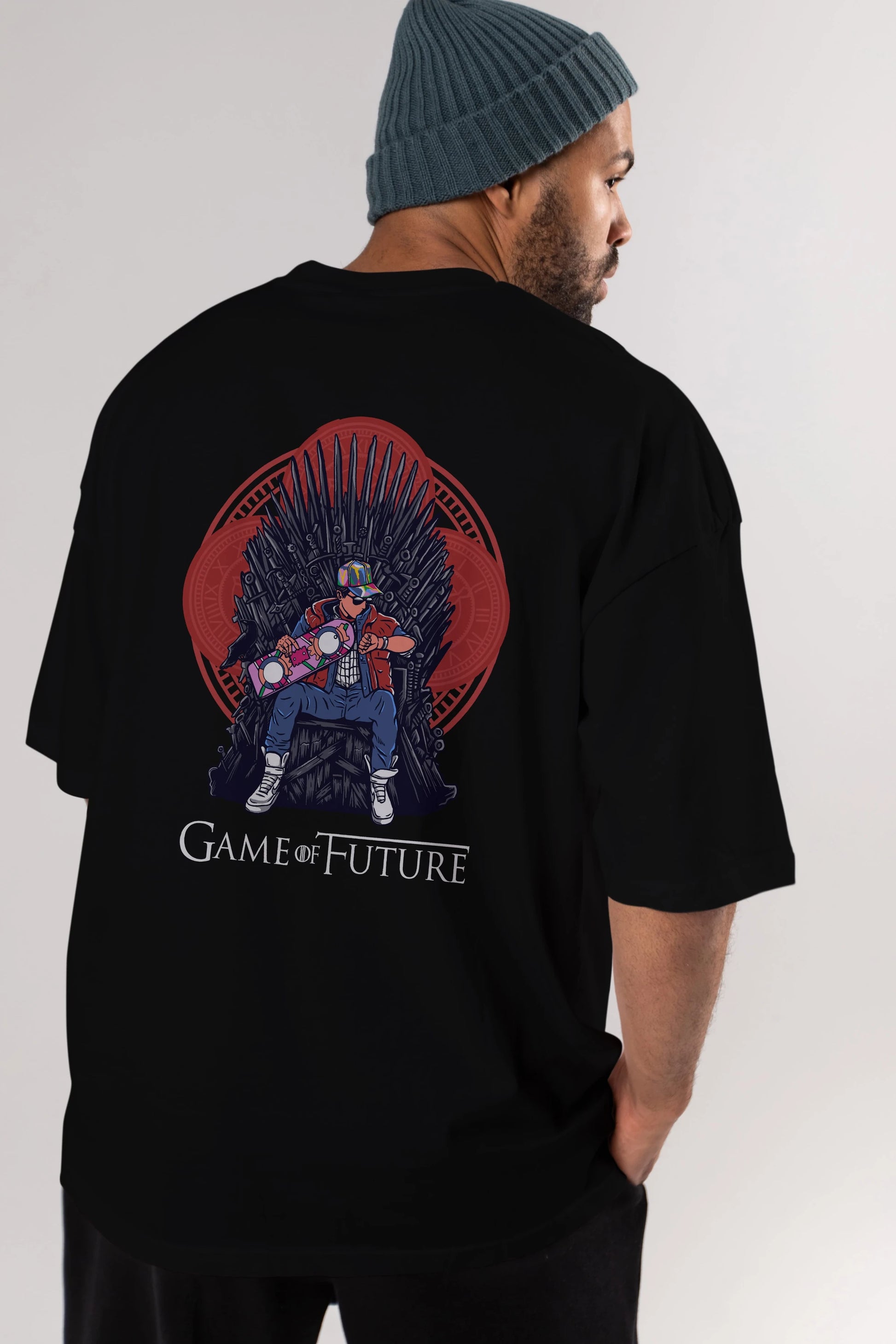 Game Of Future Arka Baskılı Oversize t-shirt Erkek Kadın Unisex %100 Pamuk