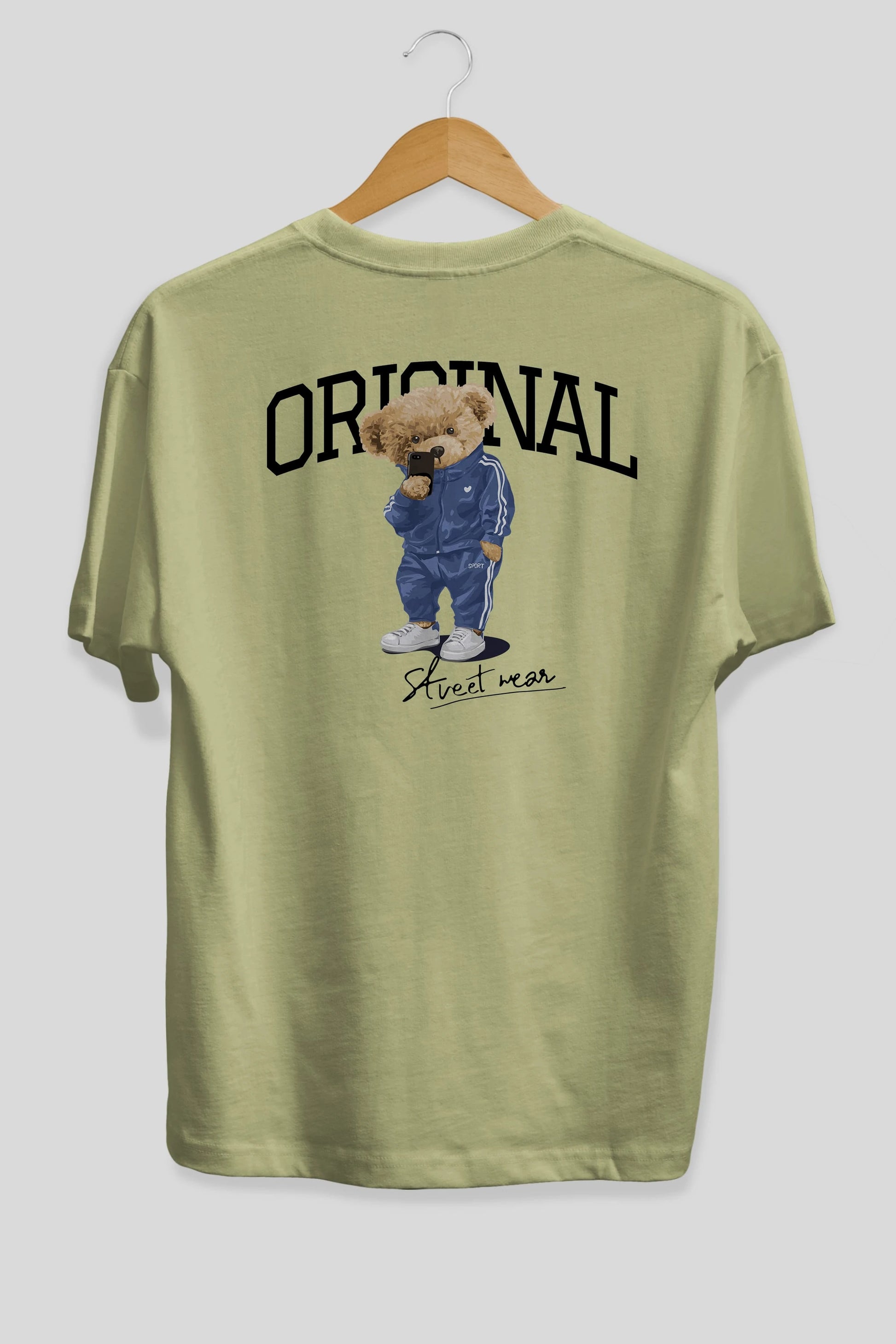 Teddy Bear Original Arka Baskılı Oversize t-shirt Erkek Kadın Unisex %100 Pamuk