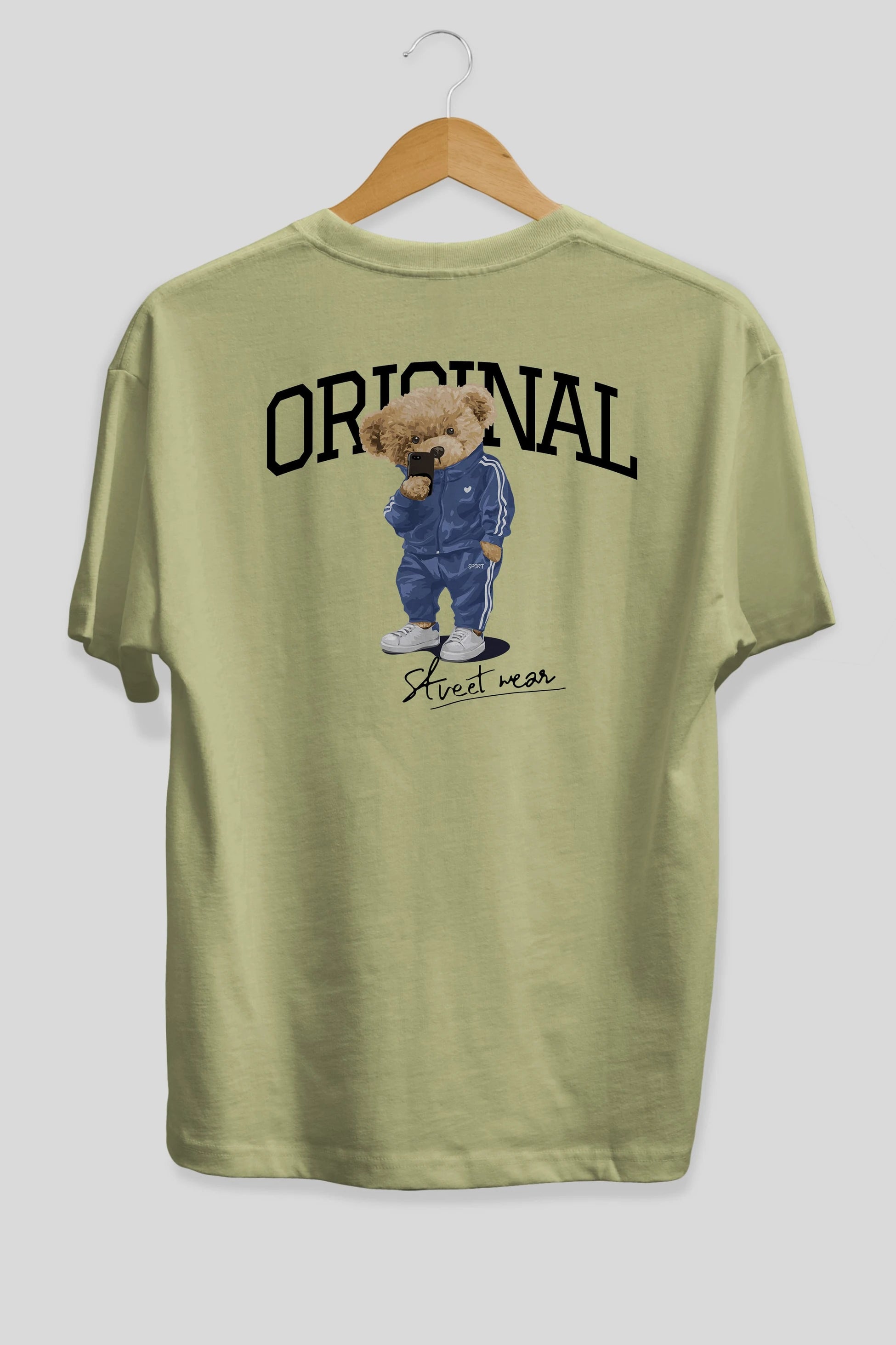 Teddy Bear Original Arka Baskılı Oversize t-shirt Erkek Kadın Unisex %100 Pamuk