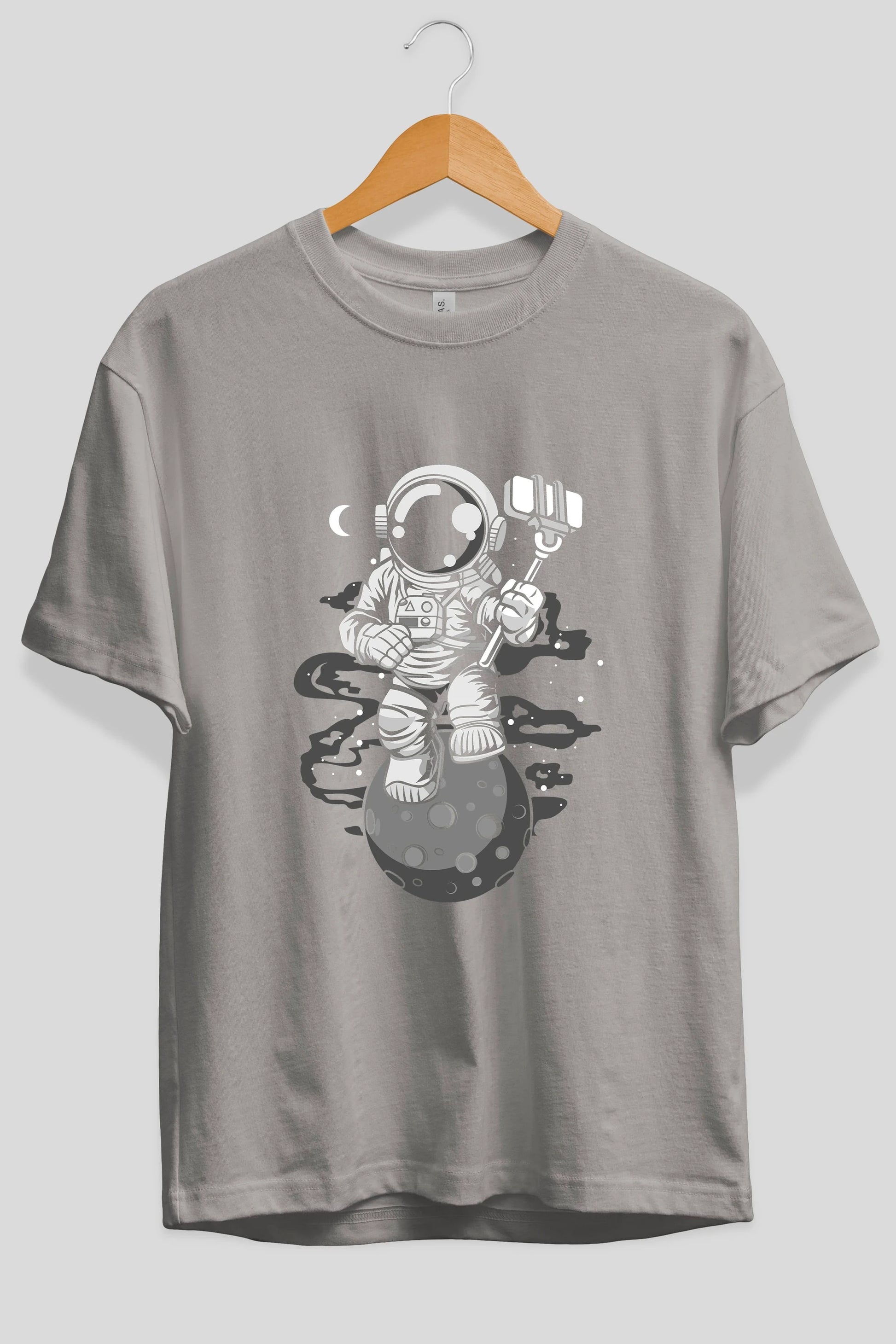 Astronaut Selfie Ön Baskılı Oversize t-shirt Erkek Kadın Unisex