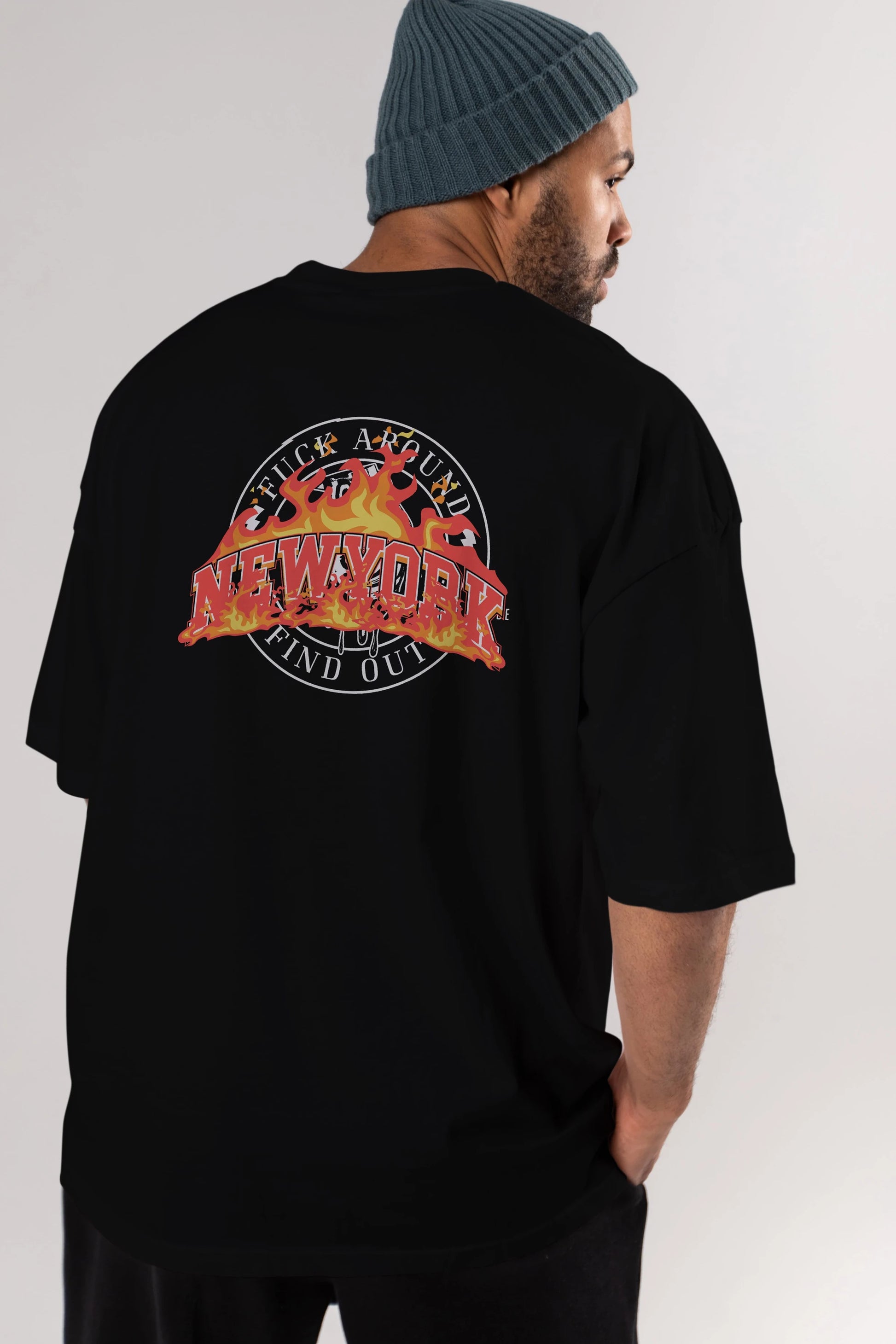 Newyork Style Arka Baskılı Oversize t-shirt Erkek Kadın Unisex