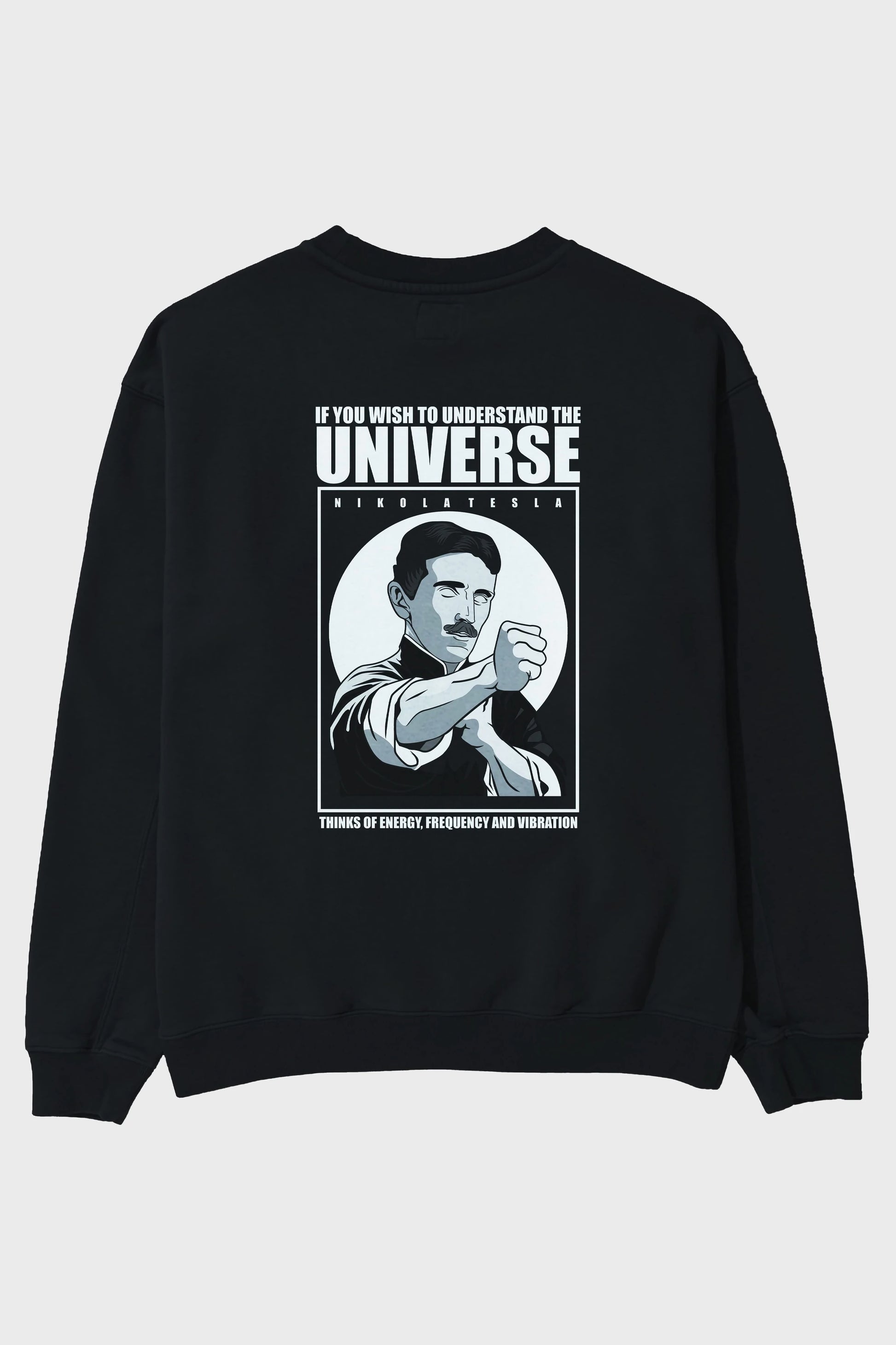Nicola Tesla Ip Man Arka Baskılı Oversize Sweatshirt Erkek Kadın Unisex