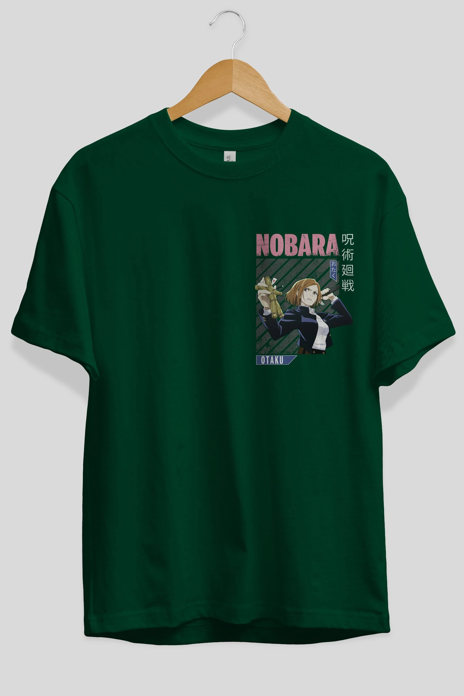 Nobara Kugisaki 6 Ön Sol Baskılı Oversize t-shirt Erkek Kadın Unisex %100 Pamuk Bisiklet Yaka tişort