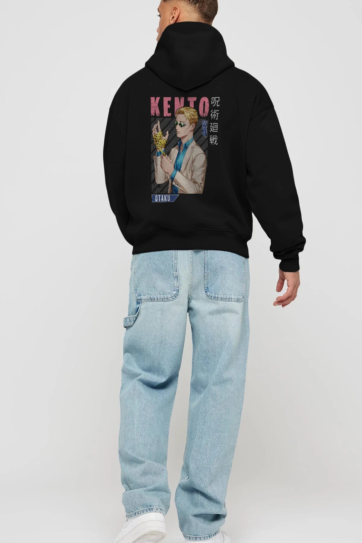 Kento Nanami Anime Arka Baskılı Hoodie Oversize Kapüşonlu Sweatshirt Erkek Kadın Unisex
