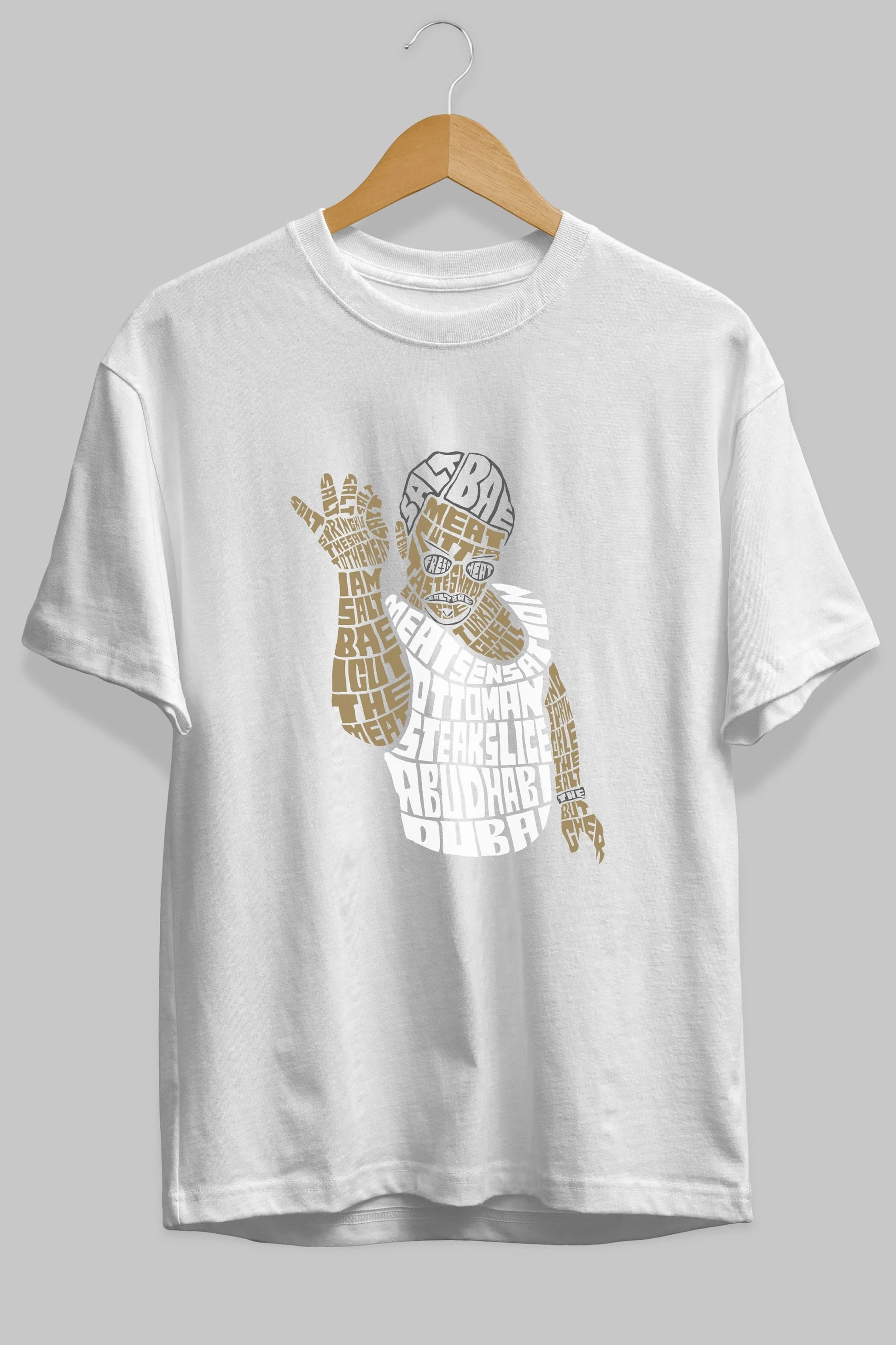 Salt Bae Ön Baskılı Oversize t-shirt %100 pamuk Erkek Kadın Unisex