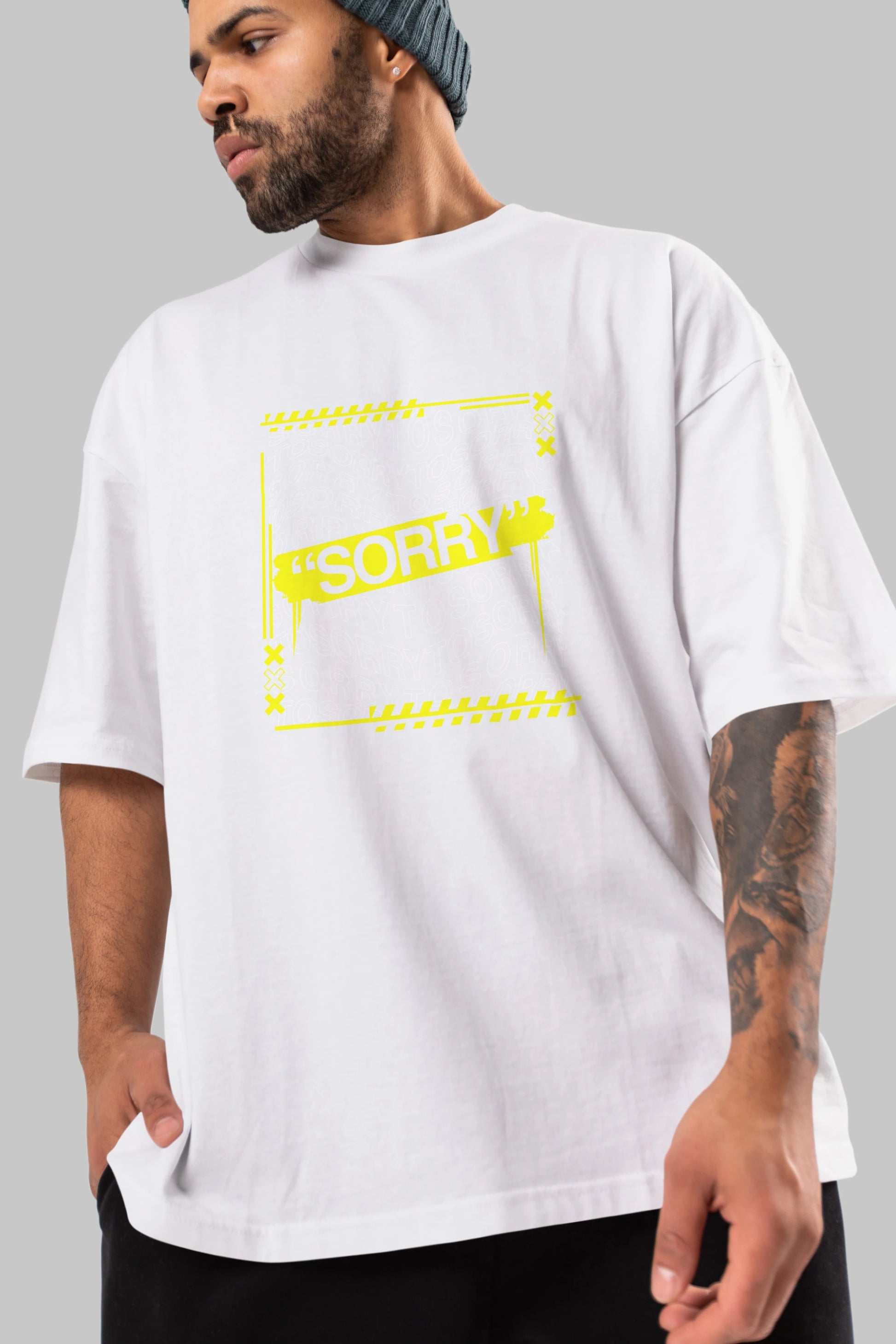 Sorry to Sorry Ön Baskılı Oversize t-shirt Erkek Kadın Unisex