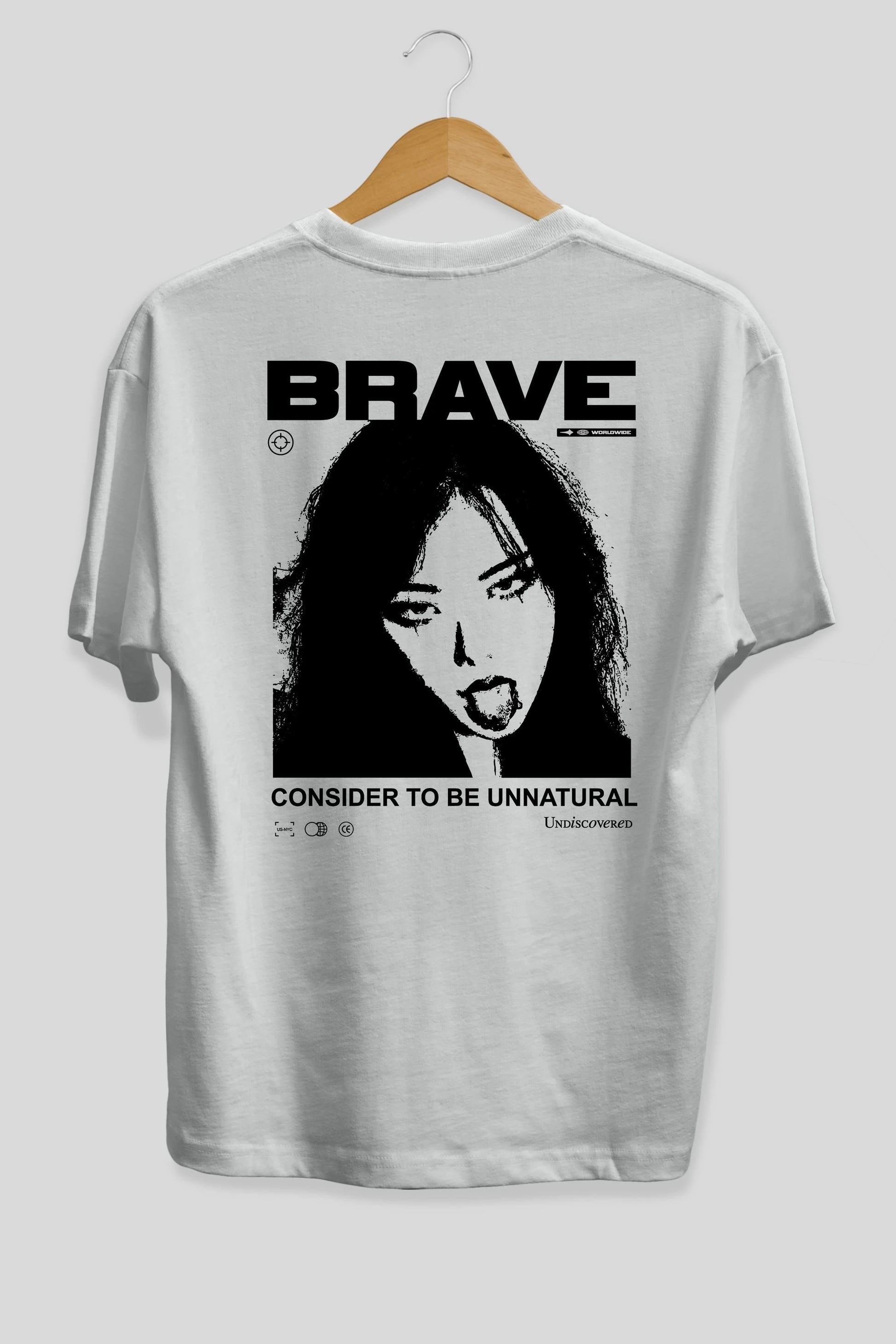 Brave Arka Baskılı Oversize t-shirt Erkek Kadın Unisex