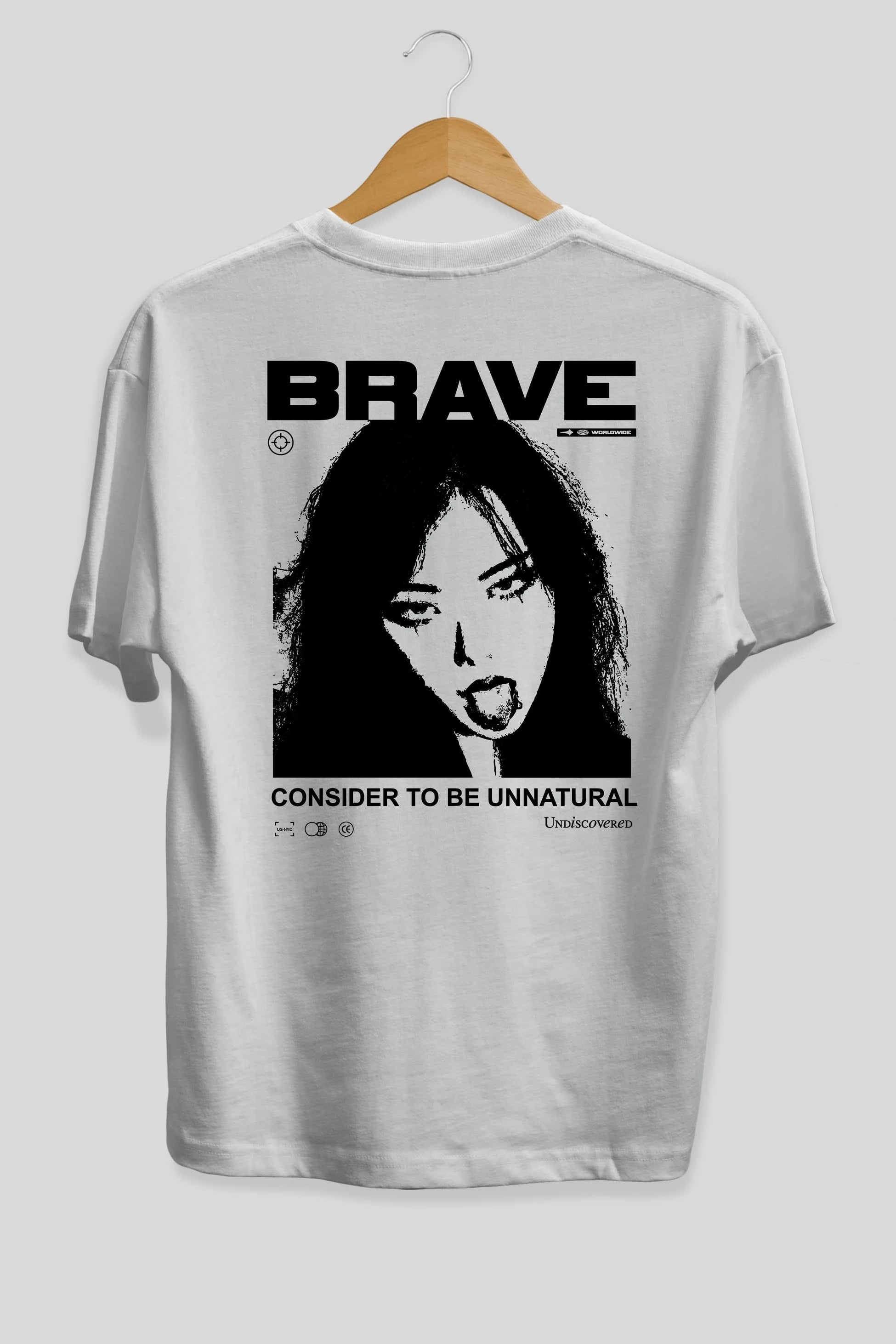 Brave Arka Baskılı Oversize t-shirt Erkek Kadın Unisex