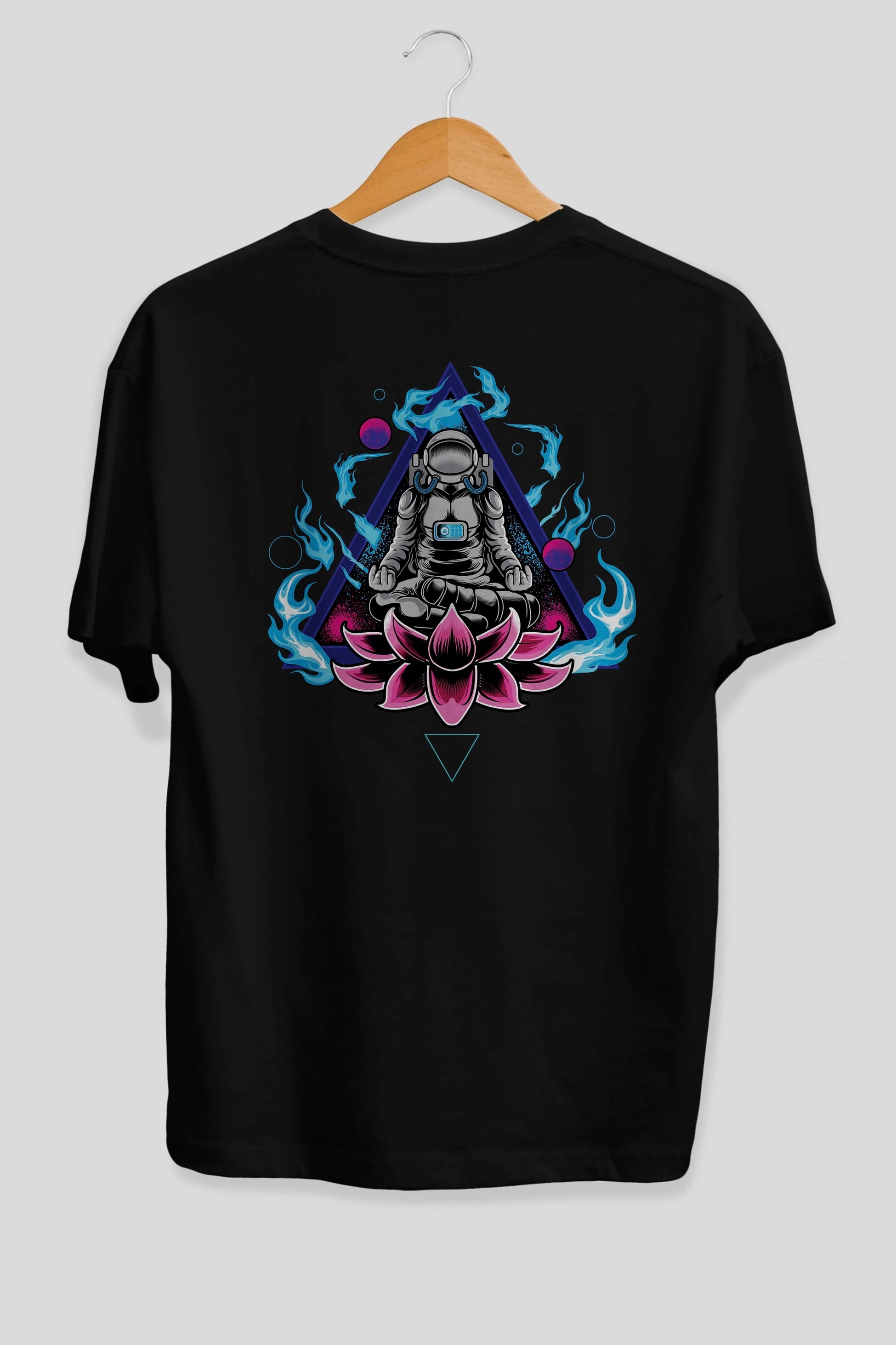Astronaut Meditation (2) Arka Baskılı Oversize t-shirt Erkek Kadın Unisex