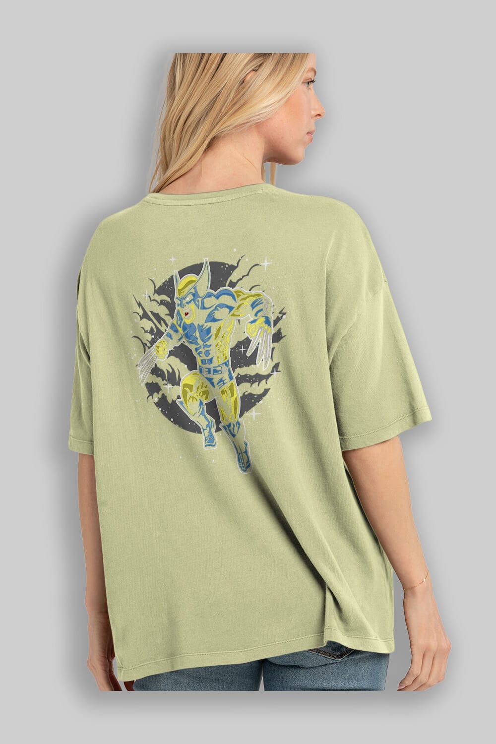 Wolverine Arka Baskılı Oversize t-shirt Erkek Kadın Unisex %100 Pamuk