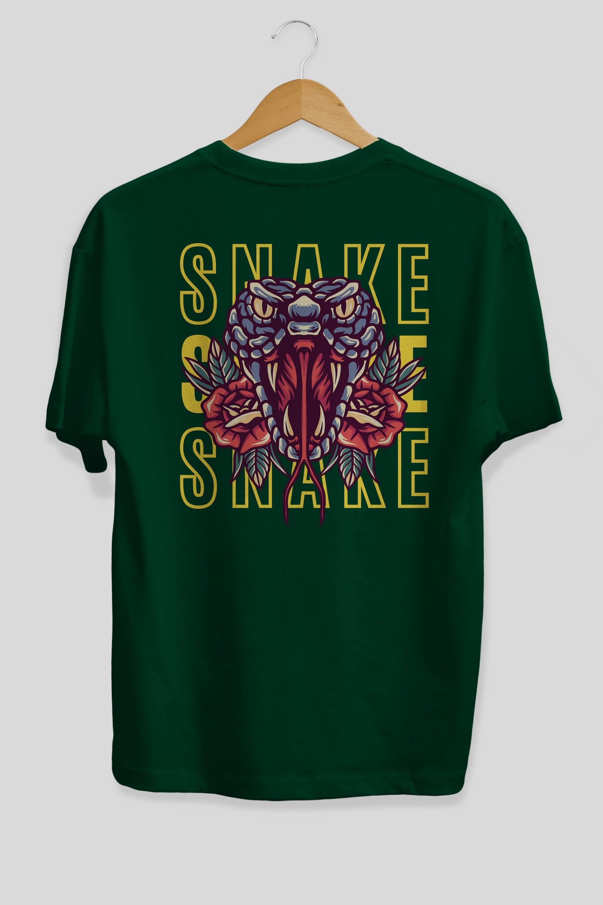 Snake Arka Baskılı Oversize t-shirt Erkek Kadın Unisex