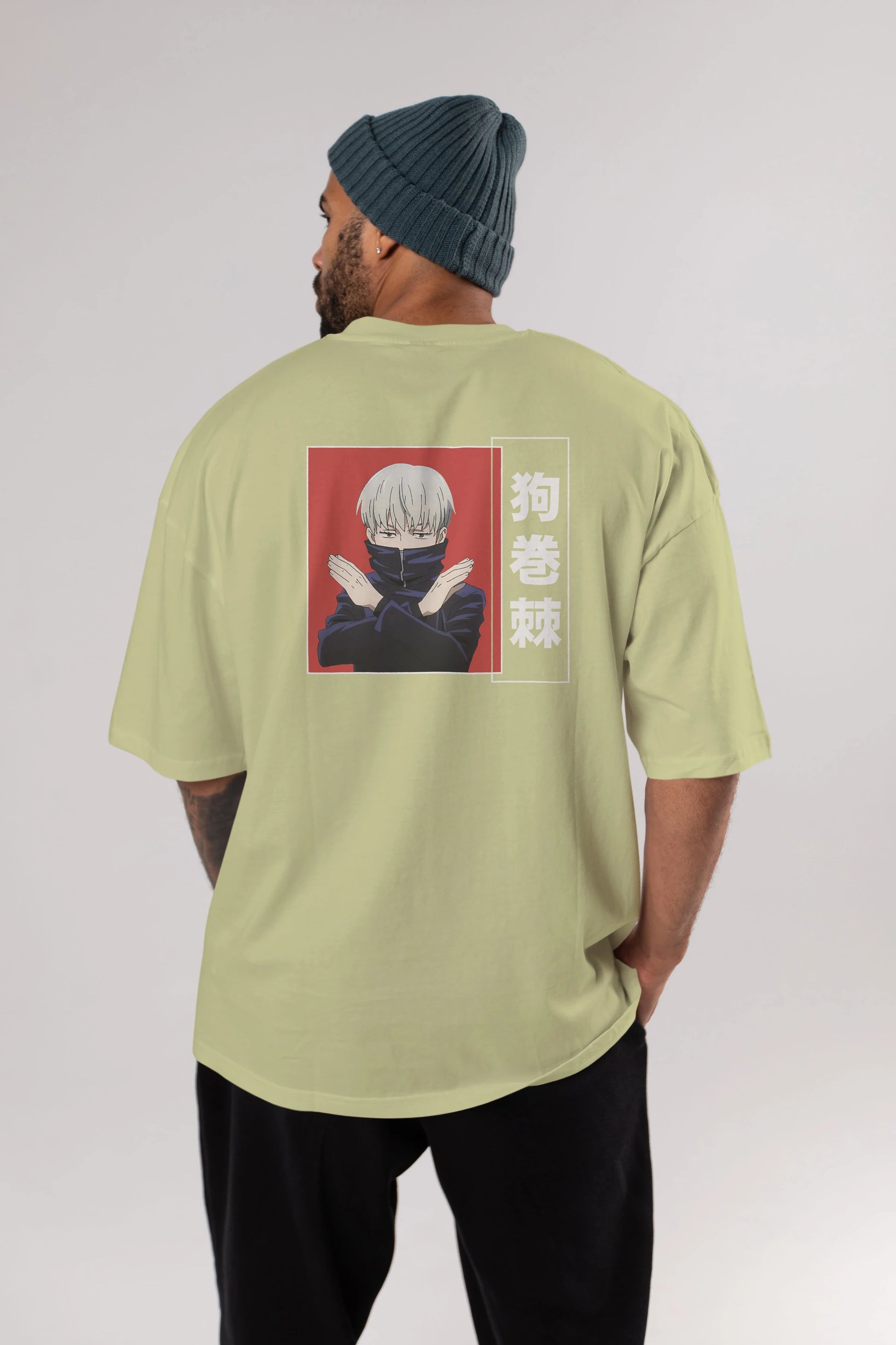 Toge Inumaki Anime Arka Baskılı Oversize t-shirt Erkek Kadın Unisex
