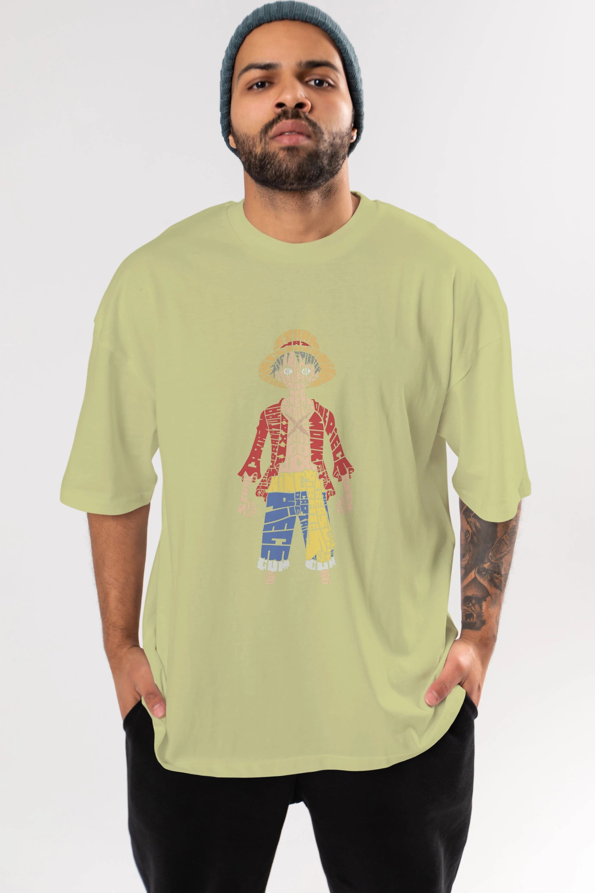 One Piece Ön Baskılı Oversize t-shirt %100 pamuk Erkek Kadın Unisex