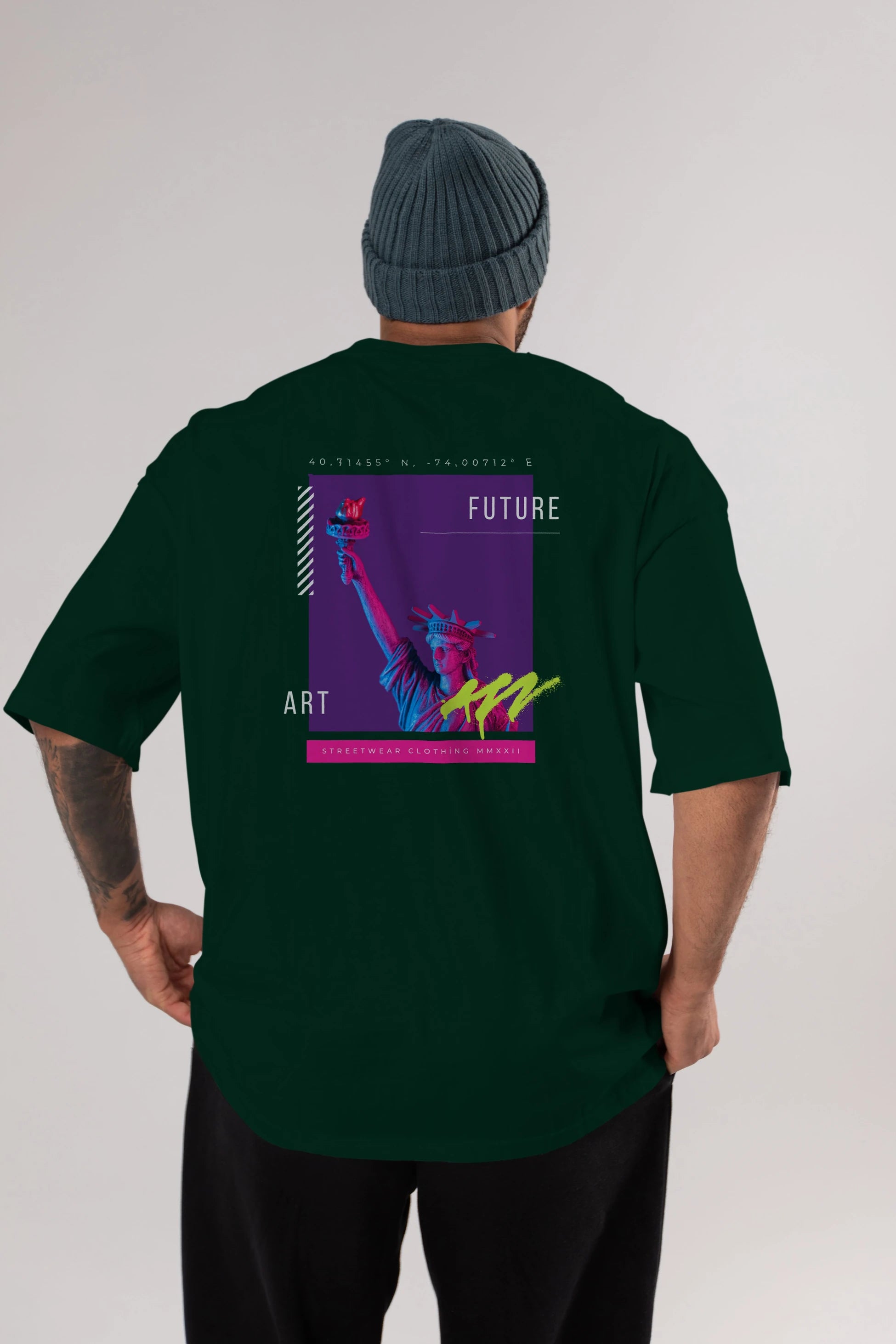 Future Art Arka Baskılı Oversize t-shirt Erkek Kadın Unisex
