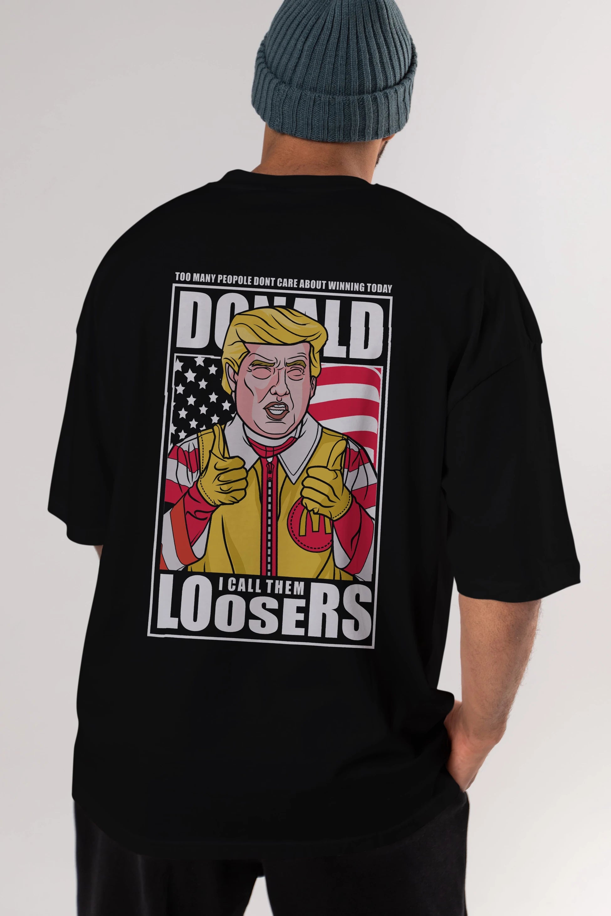 Ronald Trump Arka Baskılı Oversize t-shirt Erkek Kadın Unisex %100 Pamuk tişort