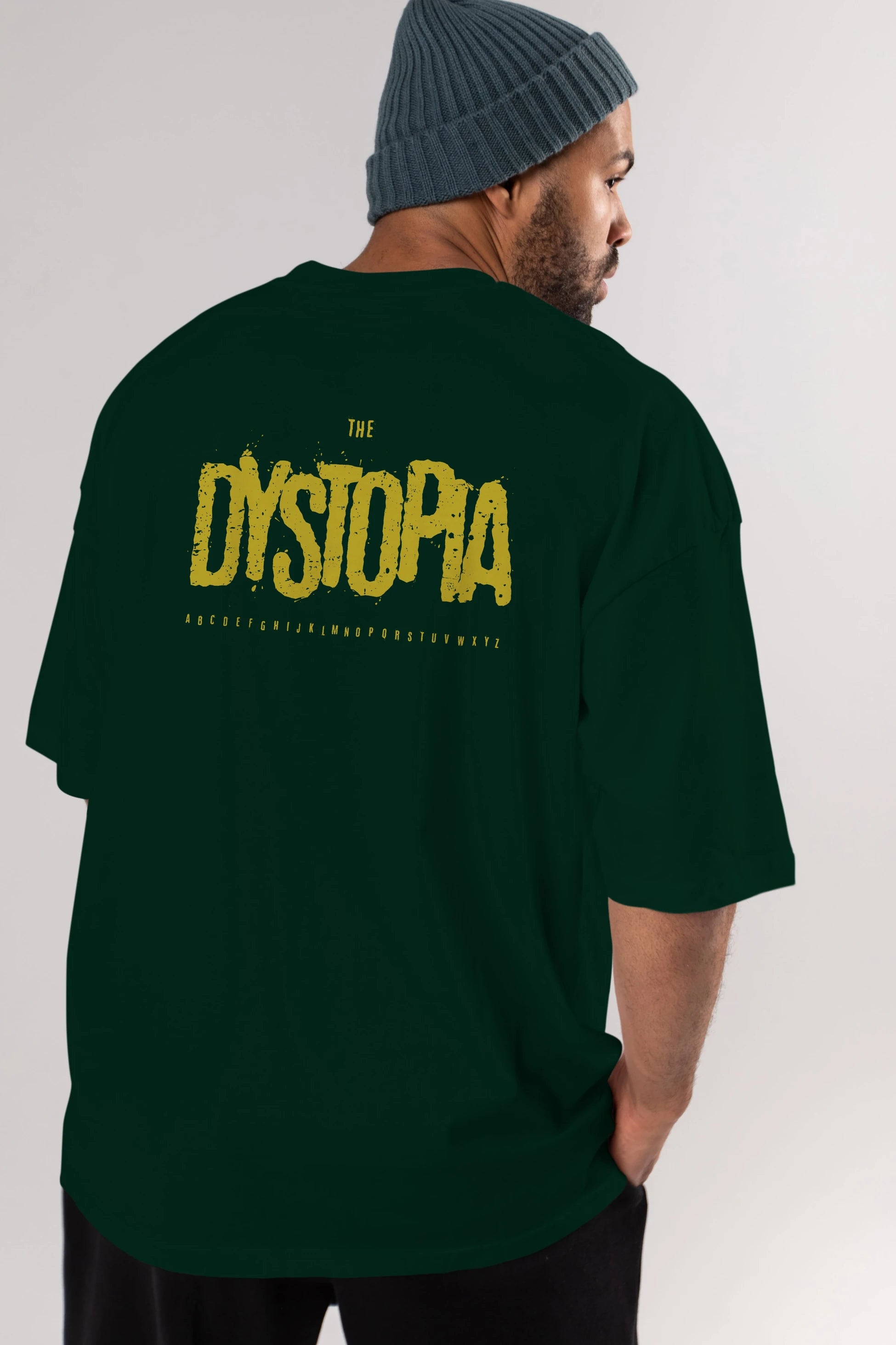 The Dystopia Arka Baskılı Oversize t-shirt Erkek Kadın Unisex