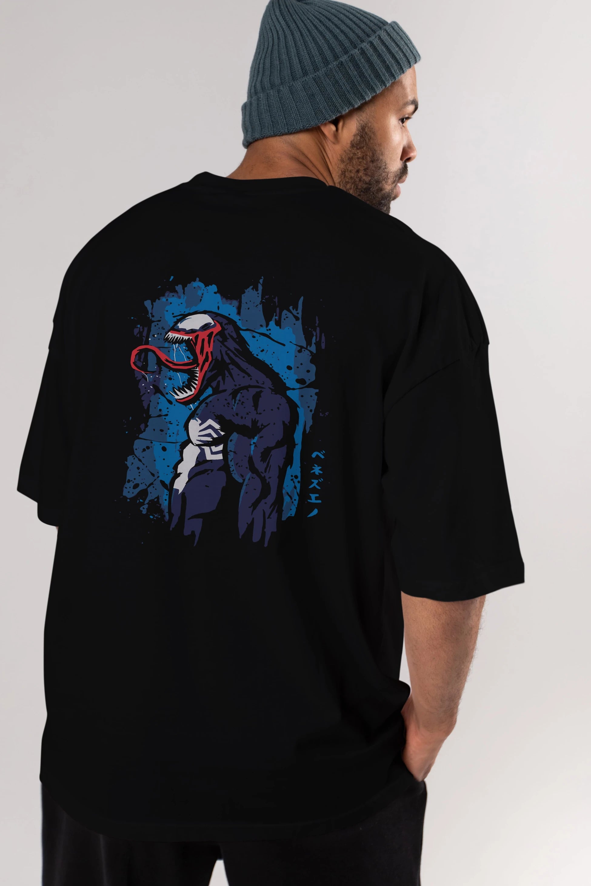 Venom (24) Arka Baskılı Oversize t-shirt Erkek Kadın Unisex %100 Pamuk Bisiklet Yaka tişort