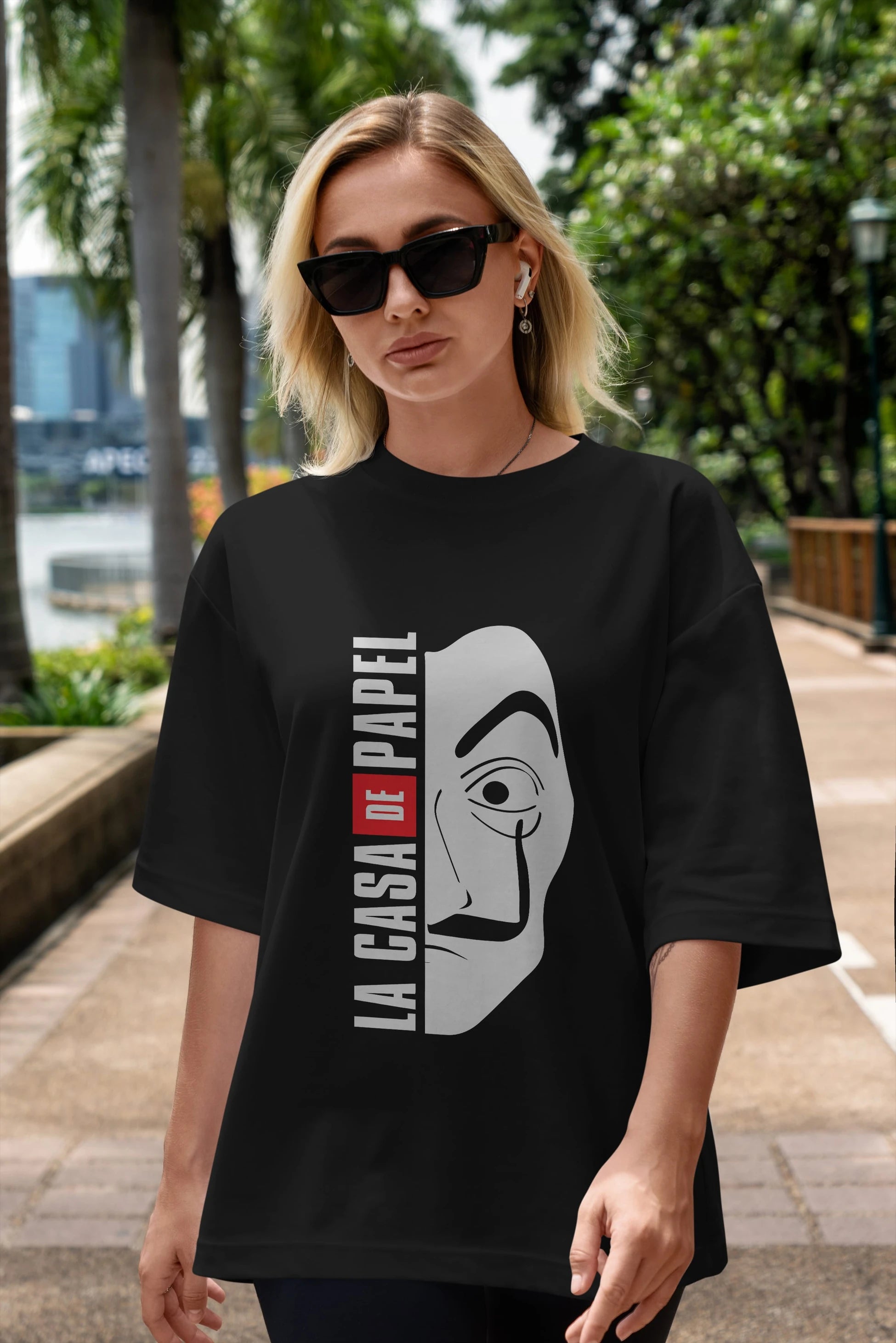 La Casa De Papel (3) Ön Baskılı Oversize t-shirt Erkek Kadın Unisex %100 Pamuk Bisiklet Yaka tişort