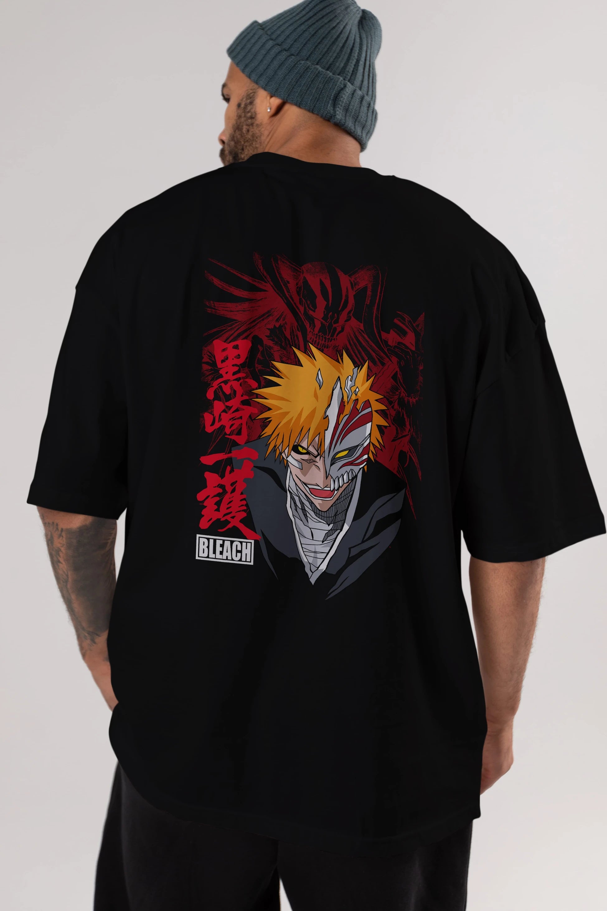ICHIGO KUROSAKI VIZARD Anime Arka Baskılı Oversize t-shirt Erkek Kadın Unisex
