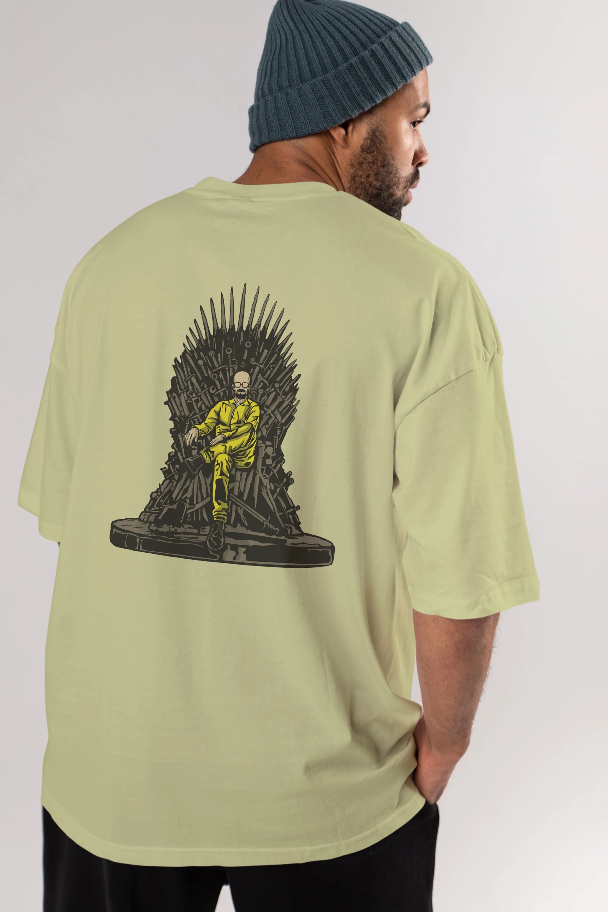 Danger Throne Arka Baskılı Oversize t-shirt Erkek Kadın Unisex %100 Pamuk
