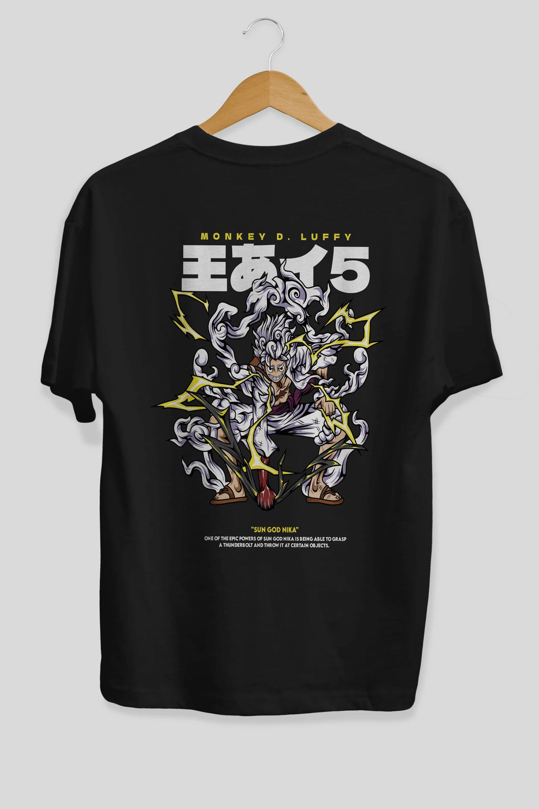 Monkey D. Luffy GEAR5 1 Anime Arka Baskılı Oversize t-shirt Erkek Kadın Unisex