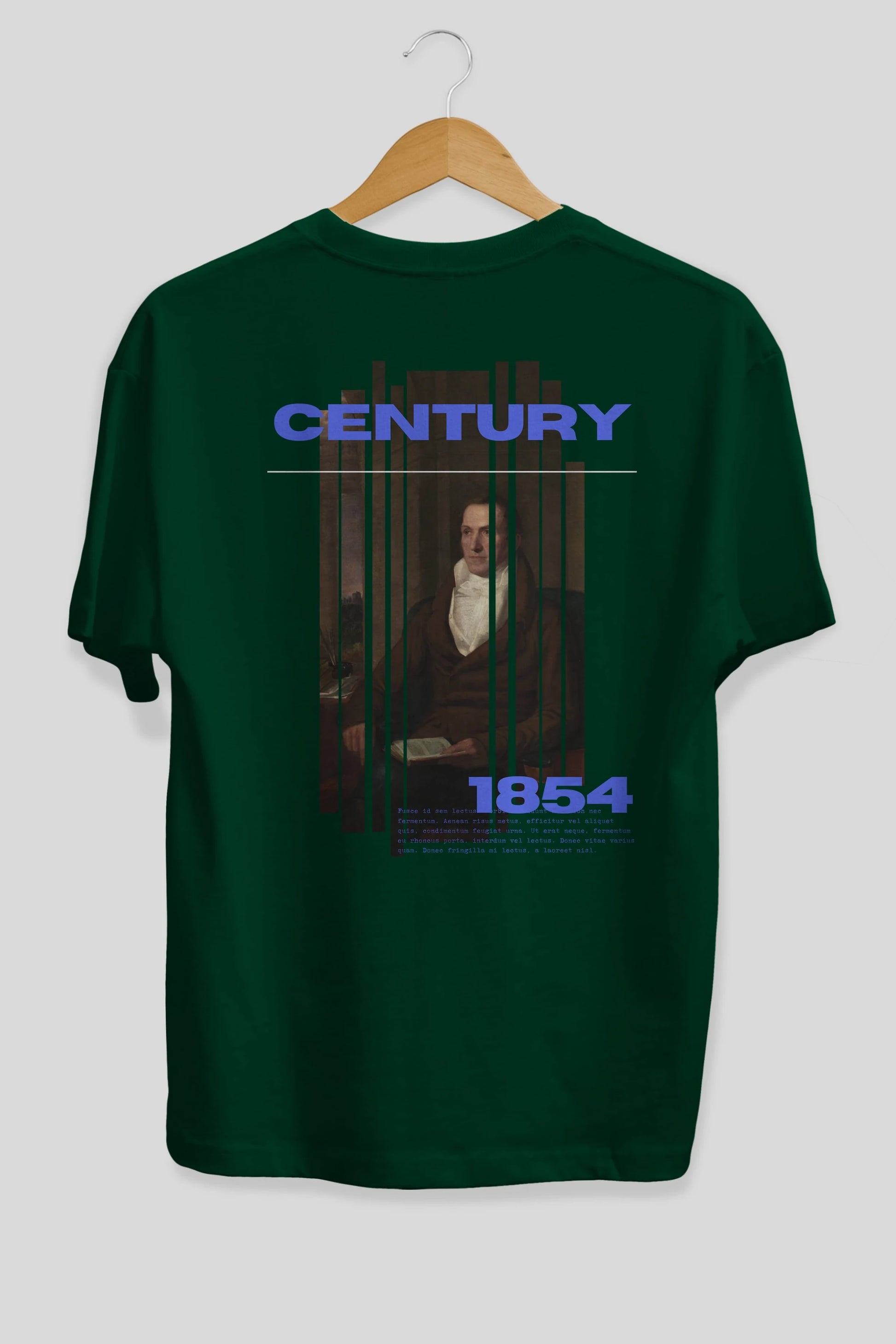 Century 1854 Yazılı Arka Baskılı Oversize t-shirt Erkek Kadın Unisex