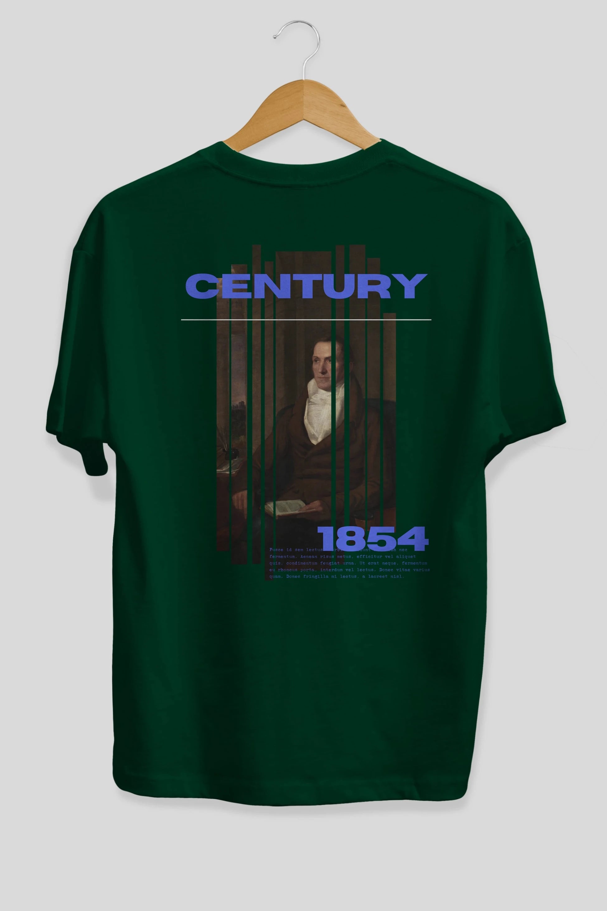 Century 1854 Yazılı Arka Baskılı Oversize t-shirt Erkek Kadın Unisex