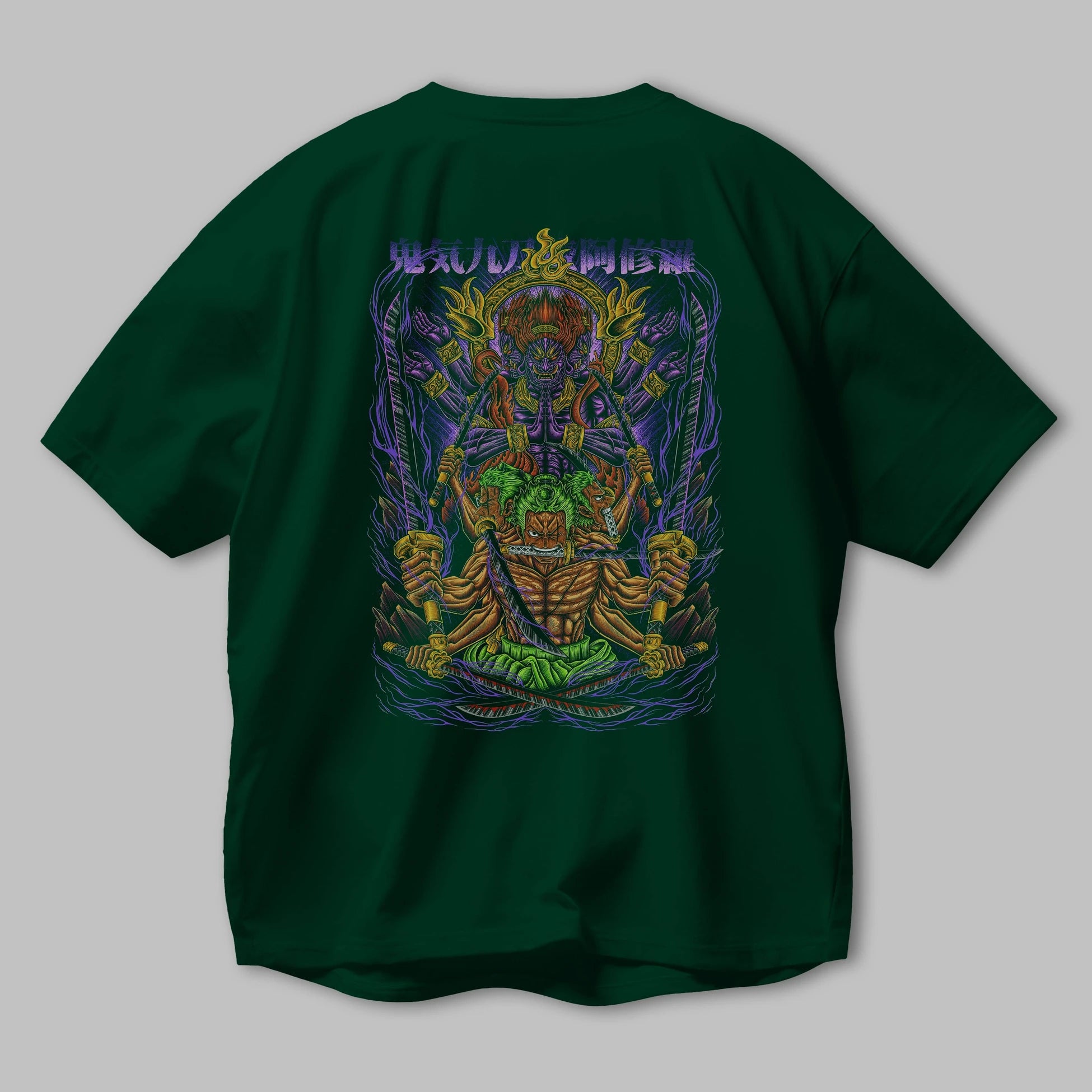 RORONOA ZORO 2 Anime Arka Baskılı Oversize t-shirt Erkek Kadın Unisex