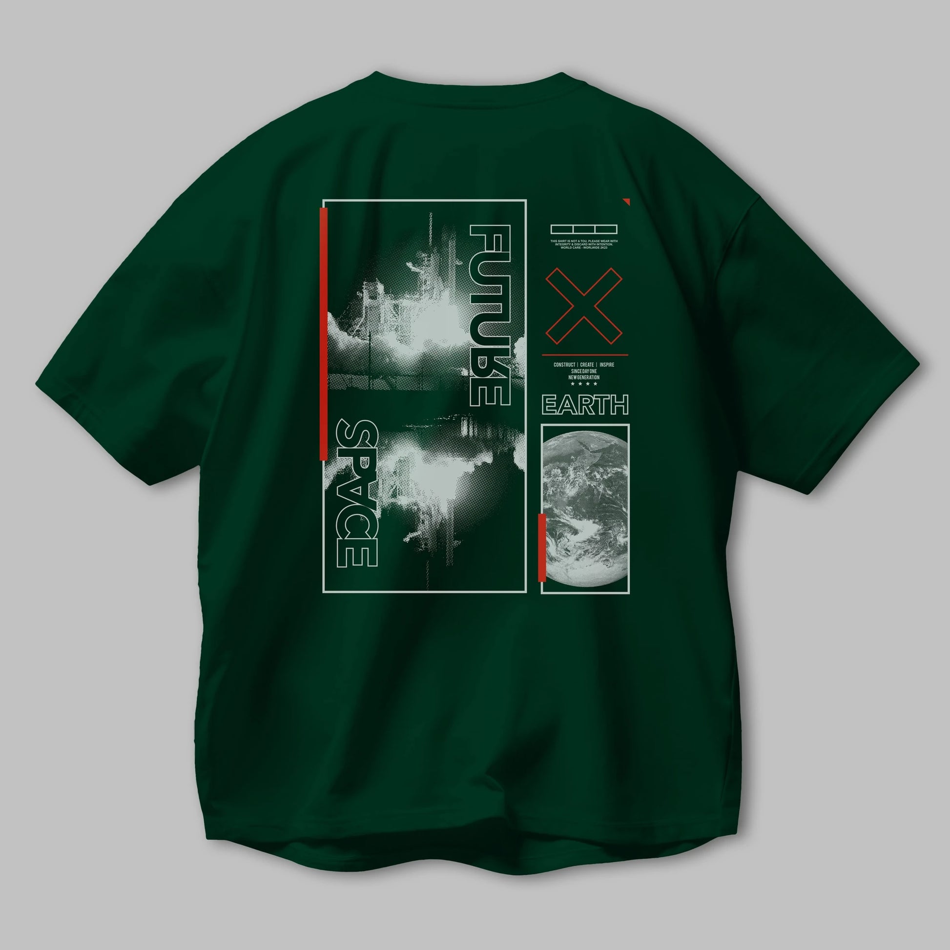 Future Space Arka Baskılı Oversize t-shirt Erkek Kadın Unisex