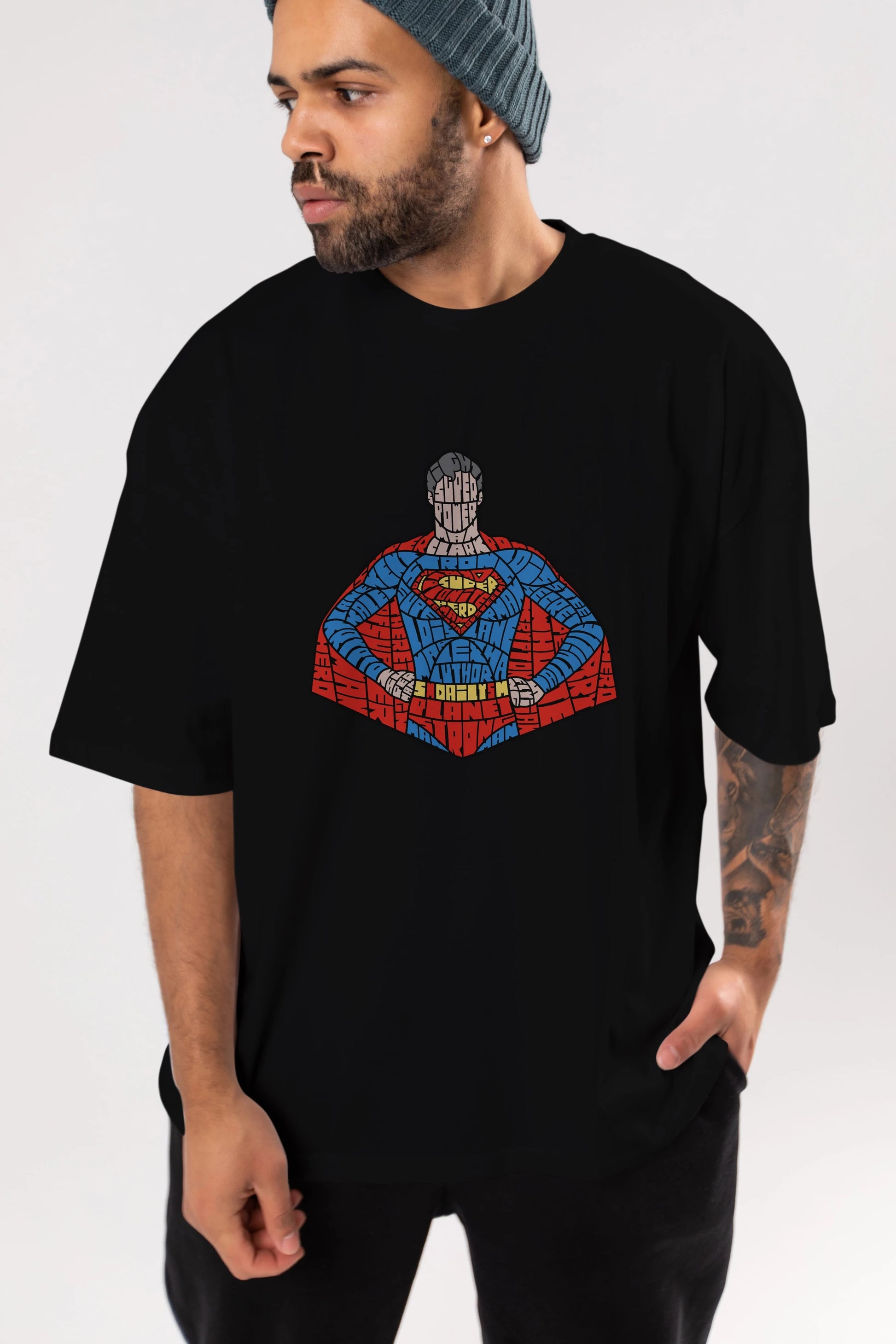 Kryptonian Ön Baskılı Oversize t-shirt %100 pamuk Erkek Kadın Unisex