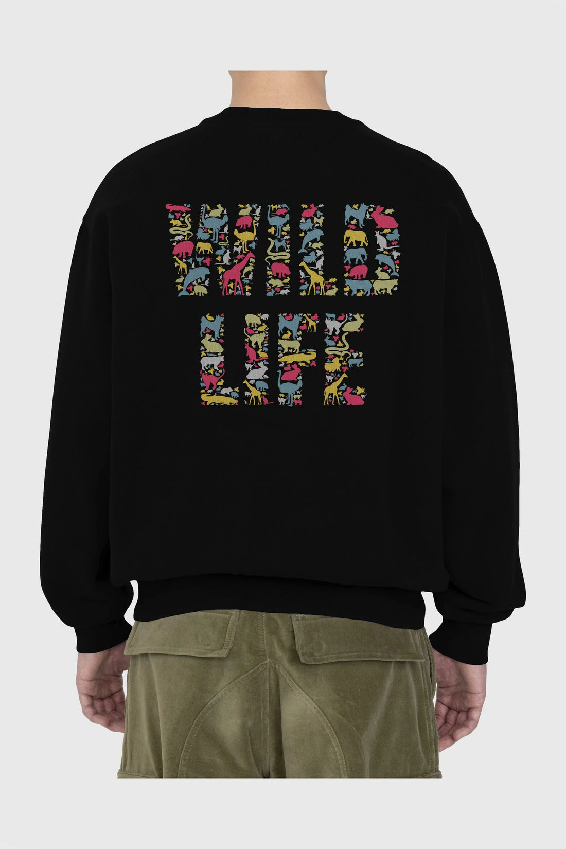 Wild Life Arka Baskılı Oversize Sweatshirt Erkek Kadın Unisex