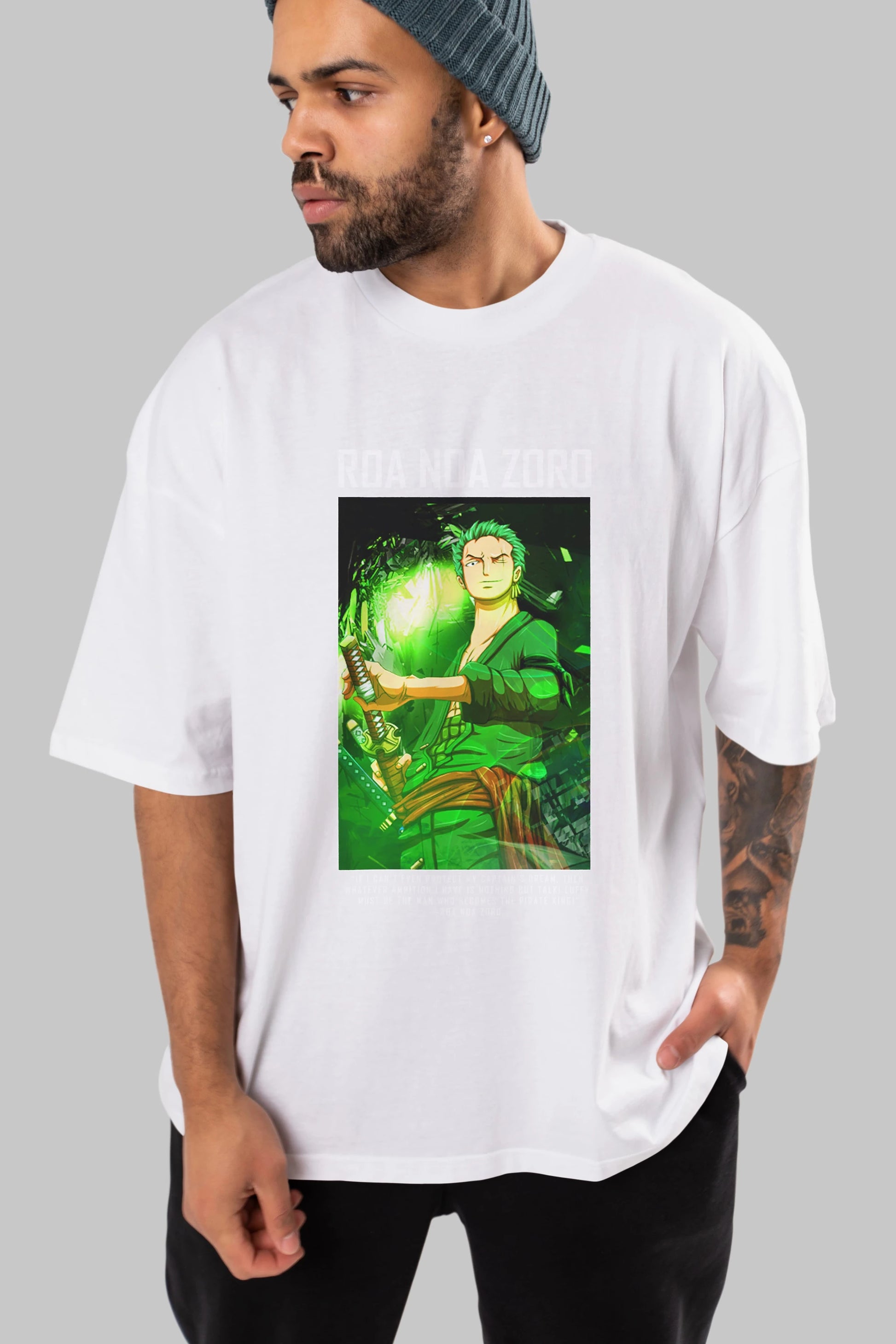 Roronoa Zoro 5 Anime Ön Baskılı Oversize t-shirt Erkek Kadın Unisex