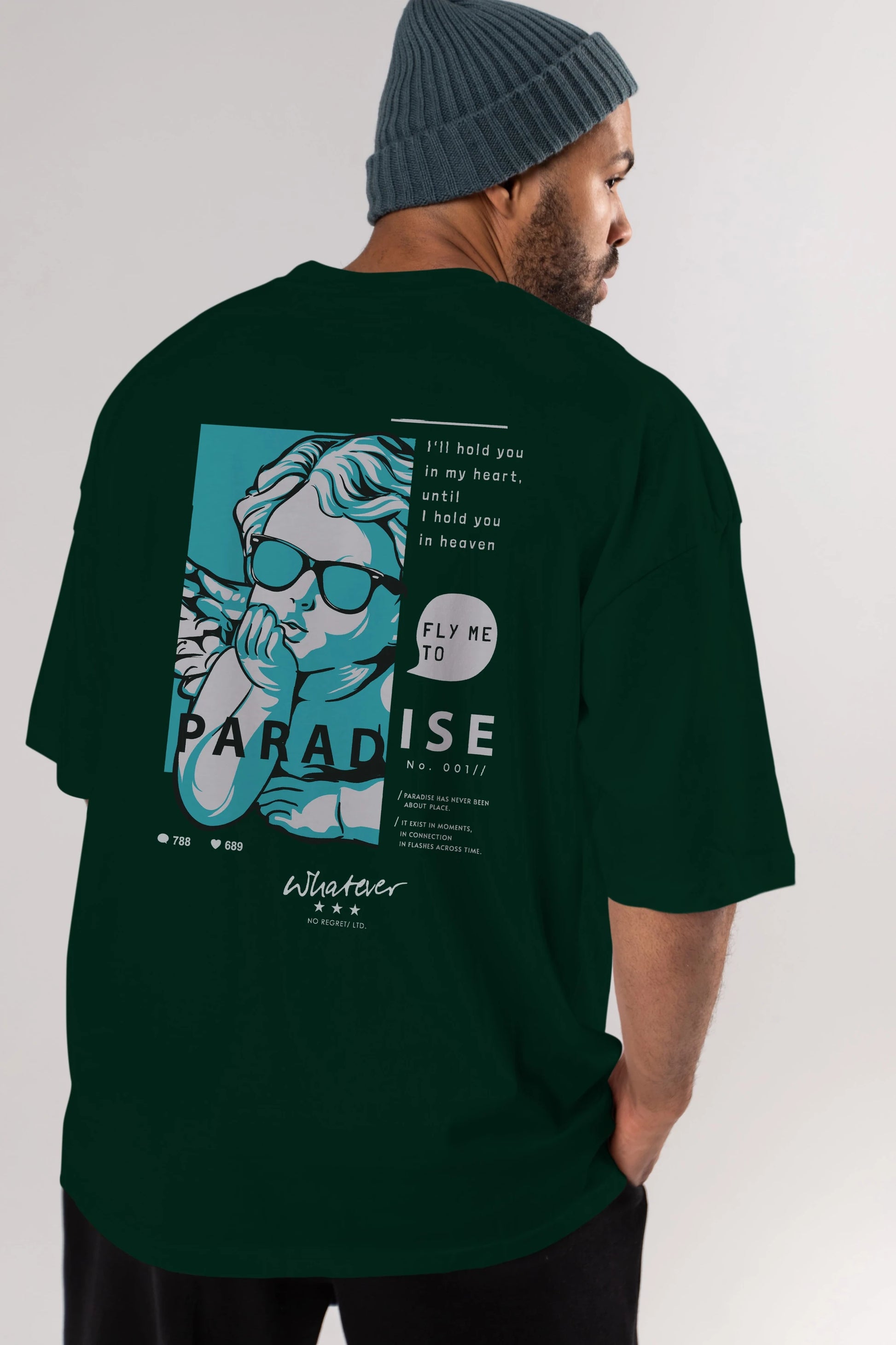 Paradise Fly to Me Arka Baskılı Oversize t-shirt Erkek Kadın Unisex