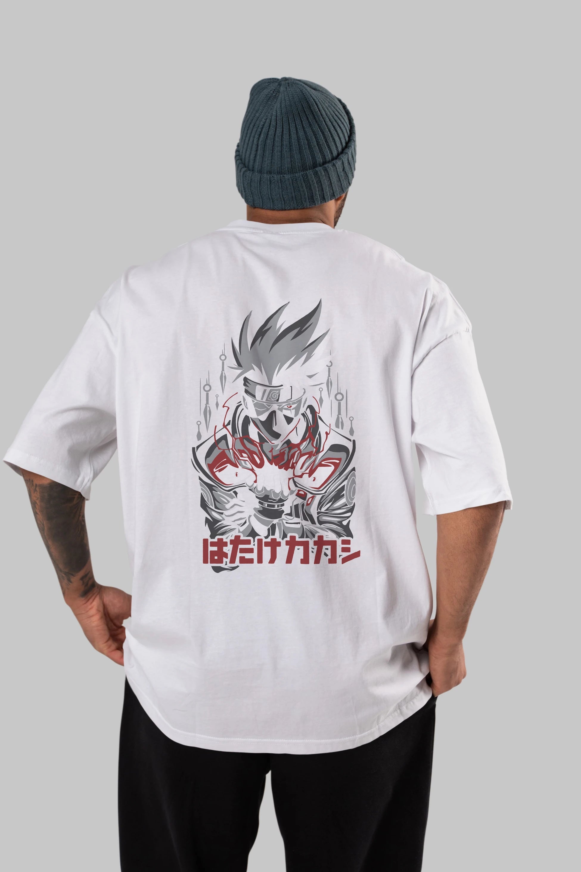KAKASHI HATAKE NARUTO 1 Anime Arka Baskılı Oversize t-shirt Erkek Kadın Unisex