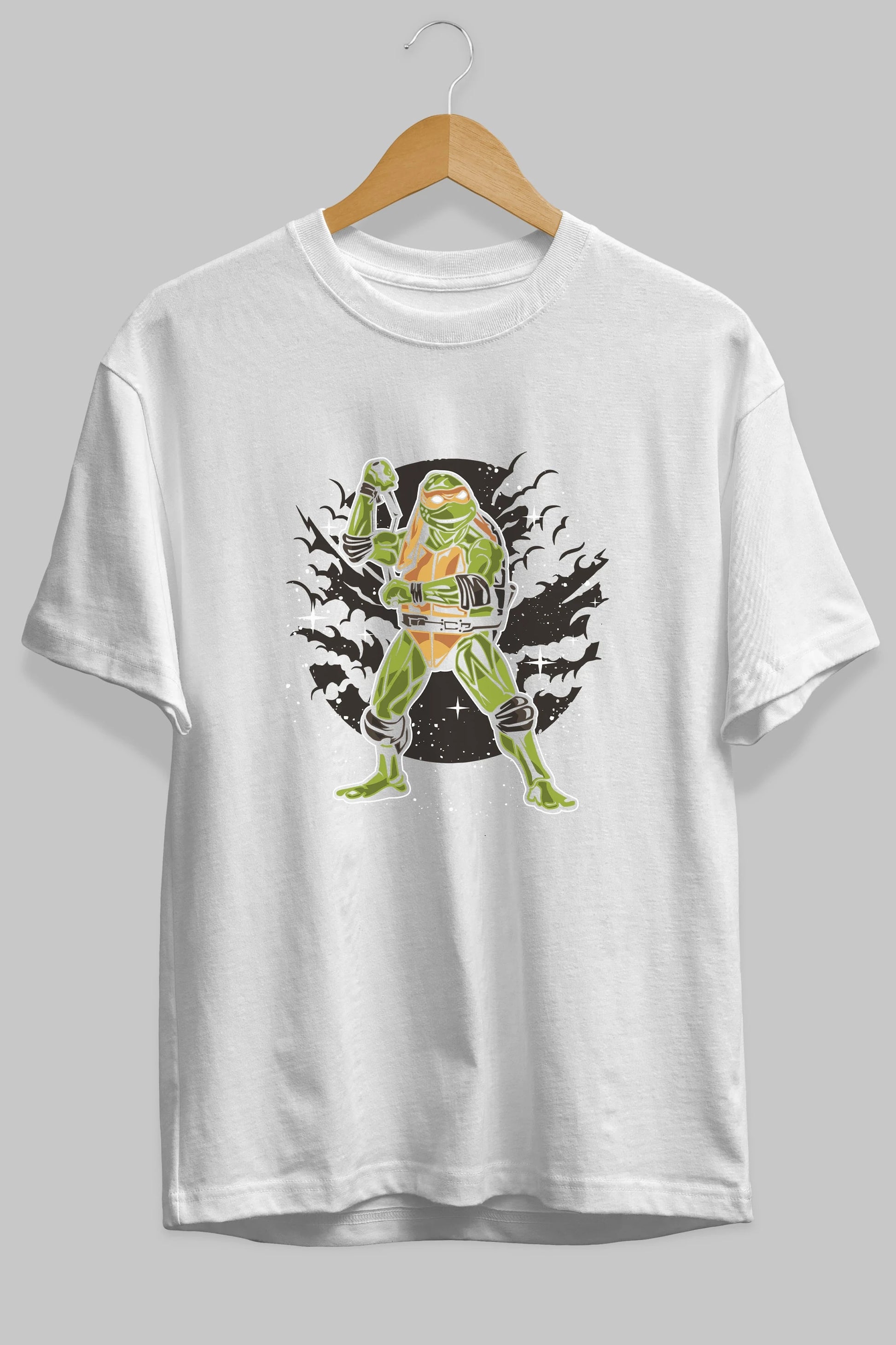 TURTLES Ön Baskılı Oversize t-shirt Erkek Kadın Unisex %100 Pamuk tişort