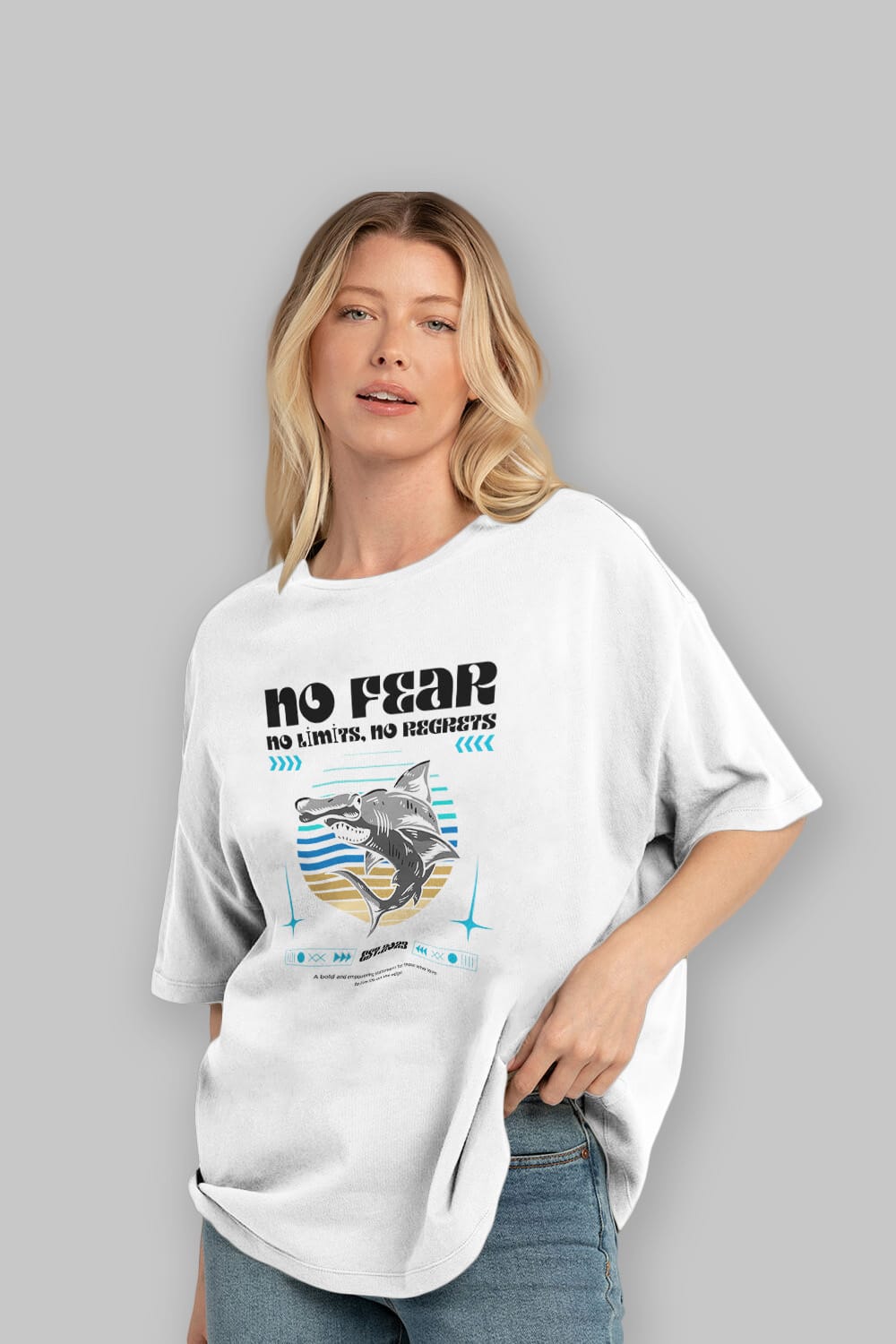 No Fear Yazılı Ön Baskılı Oversize t-shirt Erkek Kadın Unisex