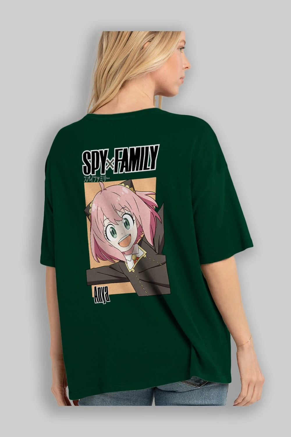 SPY X FAMILY Anya Anime Arka Baskılı Oversize t-shirt Erkek Kadın Unisex