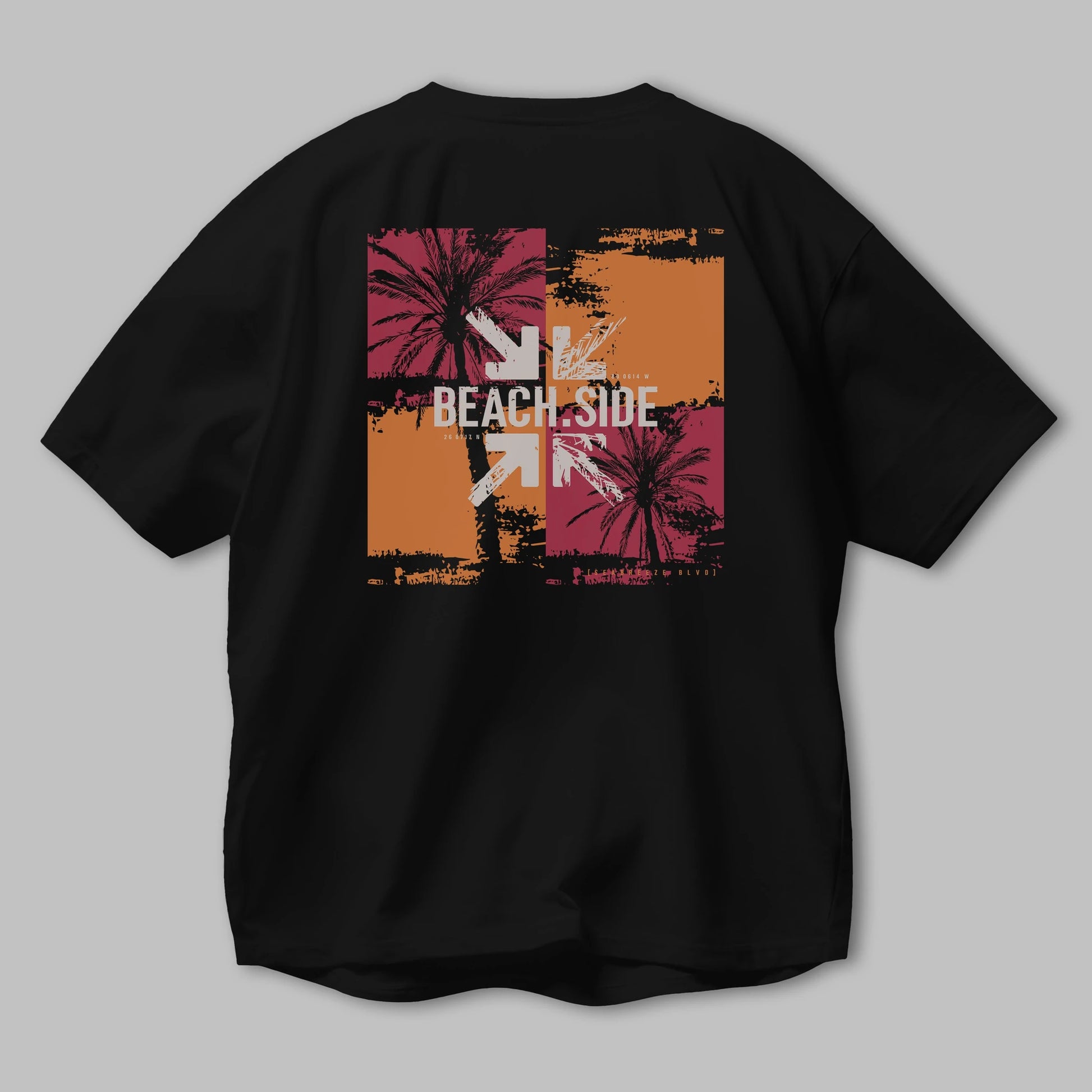 Beach Side Arka Baskılı Oversize t-shirt Erkek Kadın Unisex