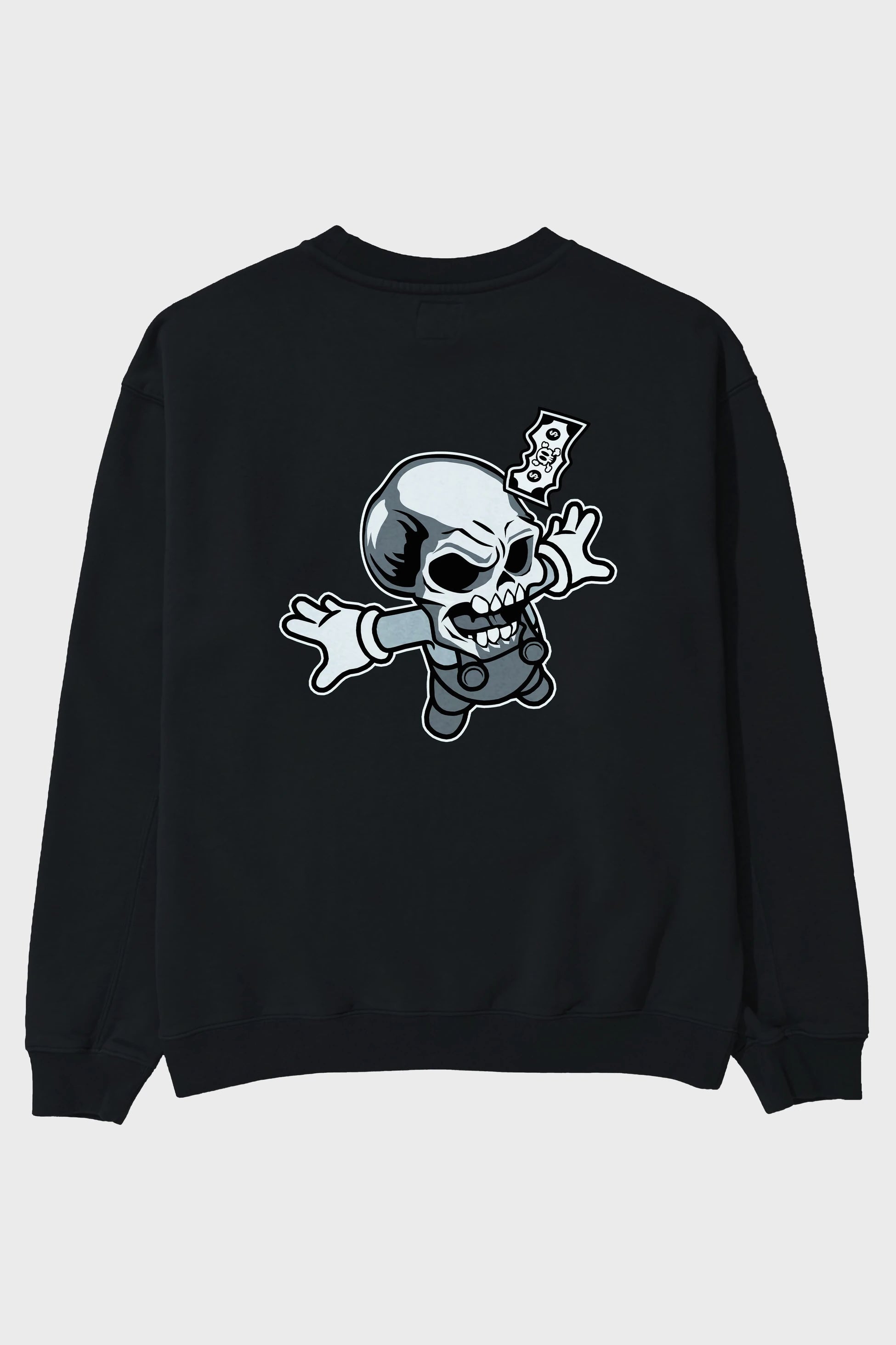 Skull Drowning Arka Baskılı Oversize Sweatshirt Erkek Kadın Unisex