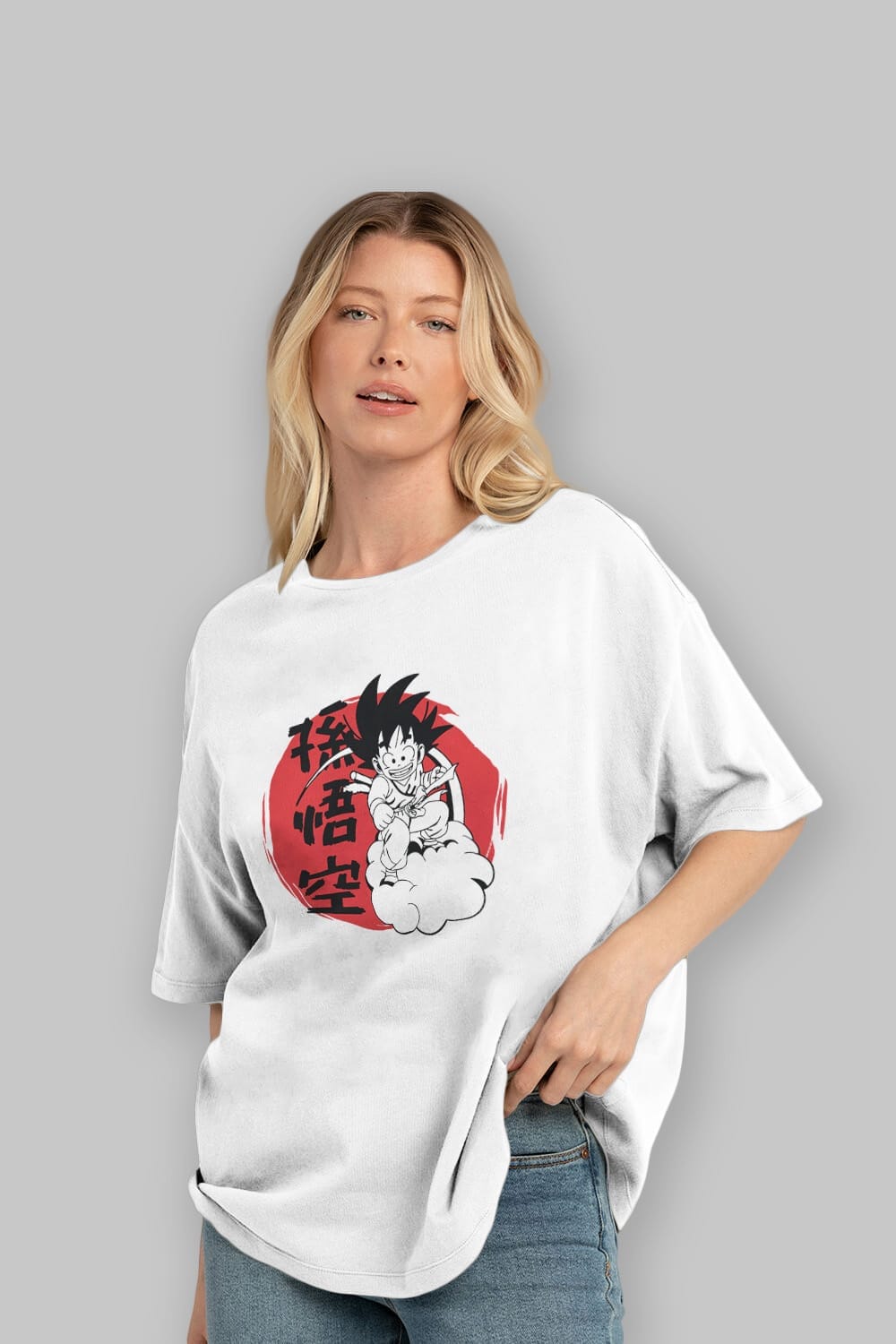 DRAGON BALL Anime Ön Baskılı Oversize t-shirt %100 pamuk Erkek Kadın Unisex