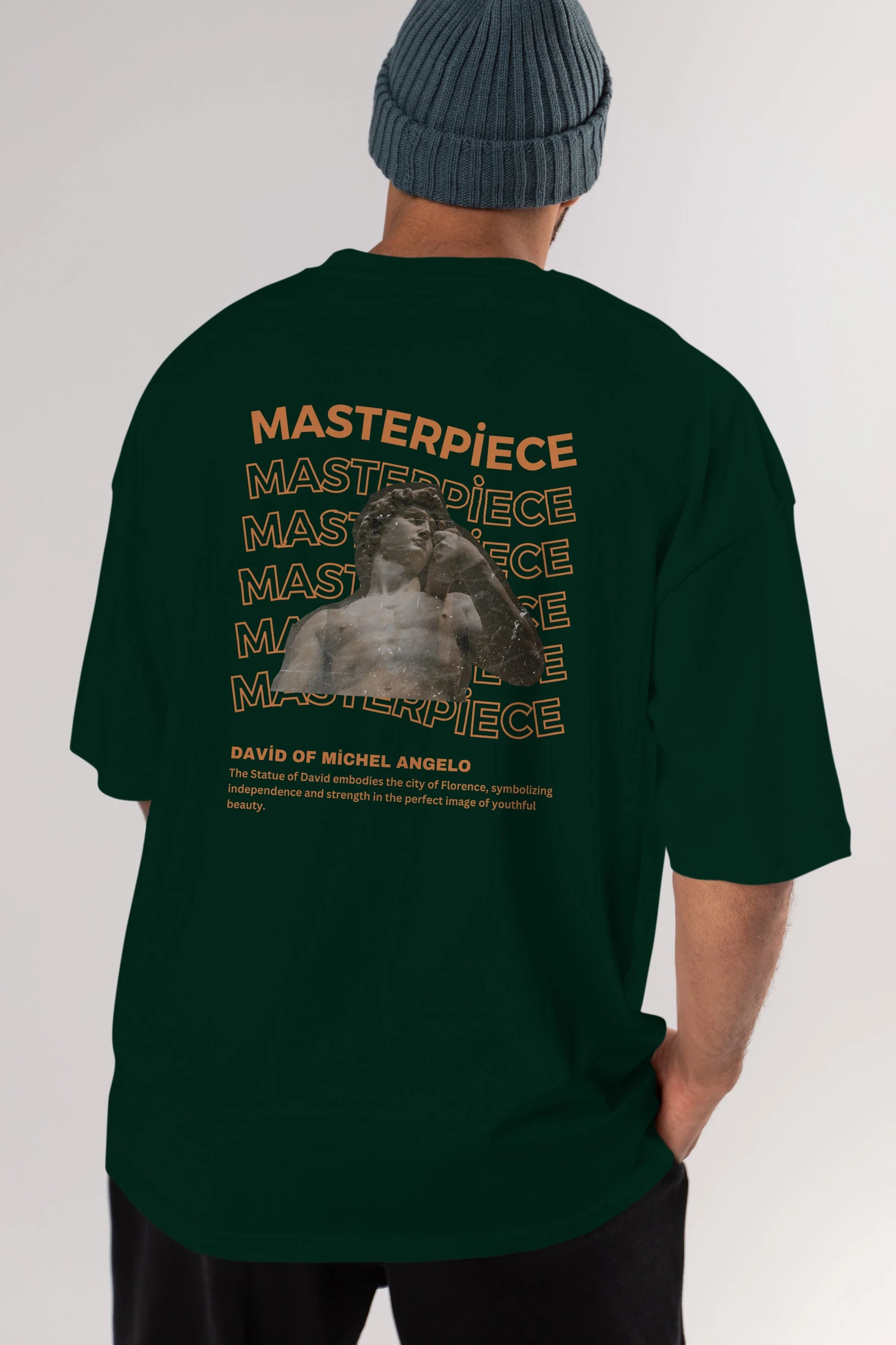 Masterpiece Yazılı Arka Baskılı Oversize t-shirt Erkek Kadın Unisex