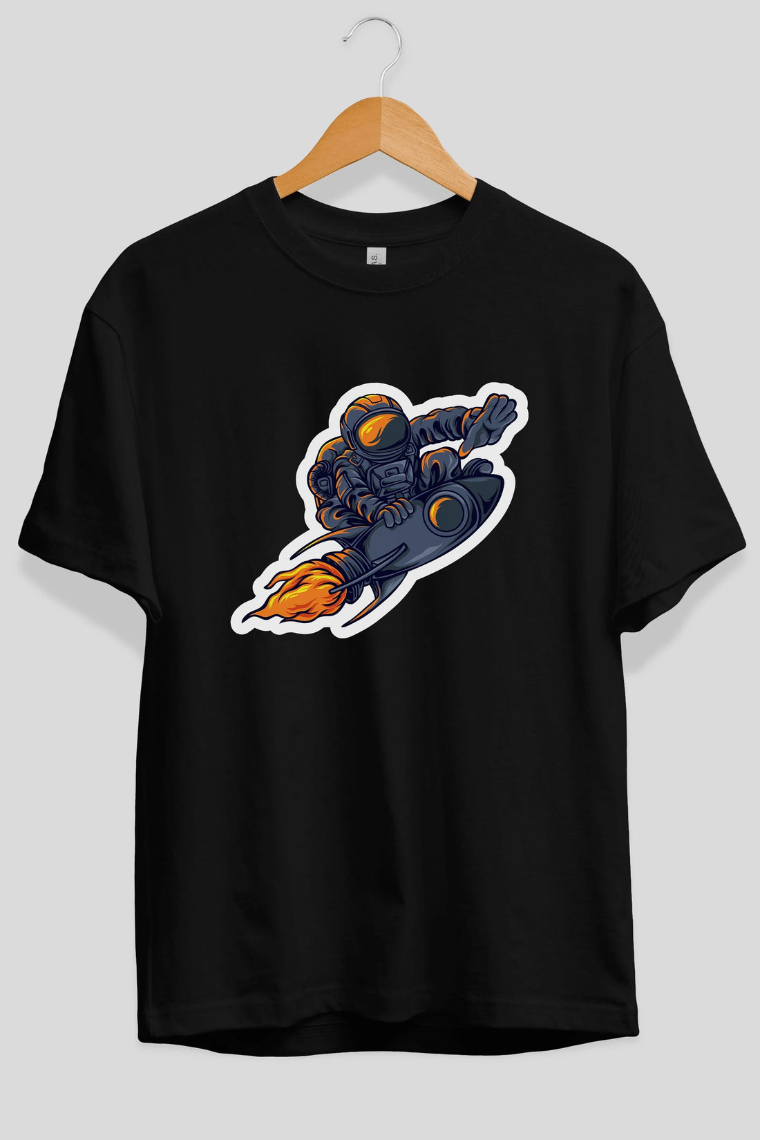 Astrocket Illustration Sticker Ön Baskılı Oversize t-shirt Erkek Kadın Unisex